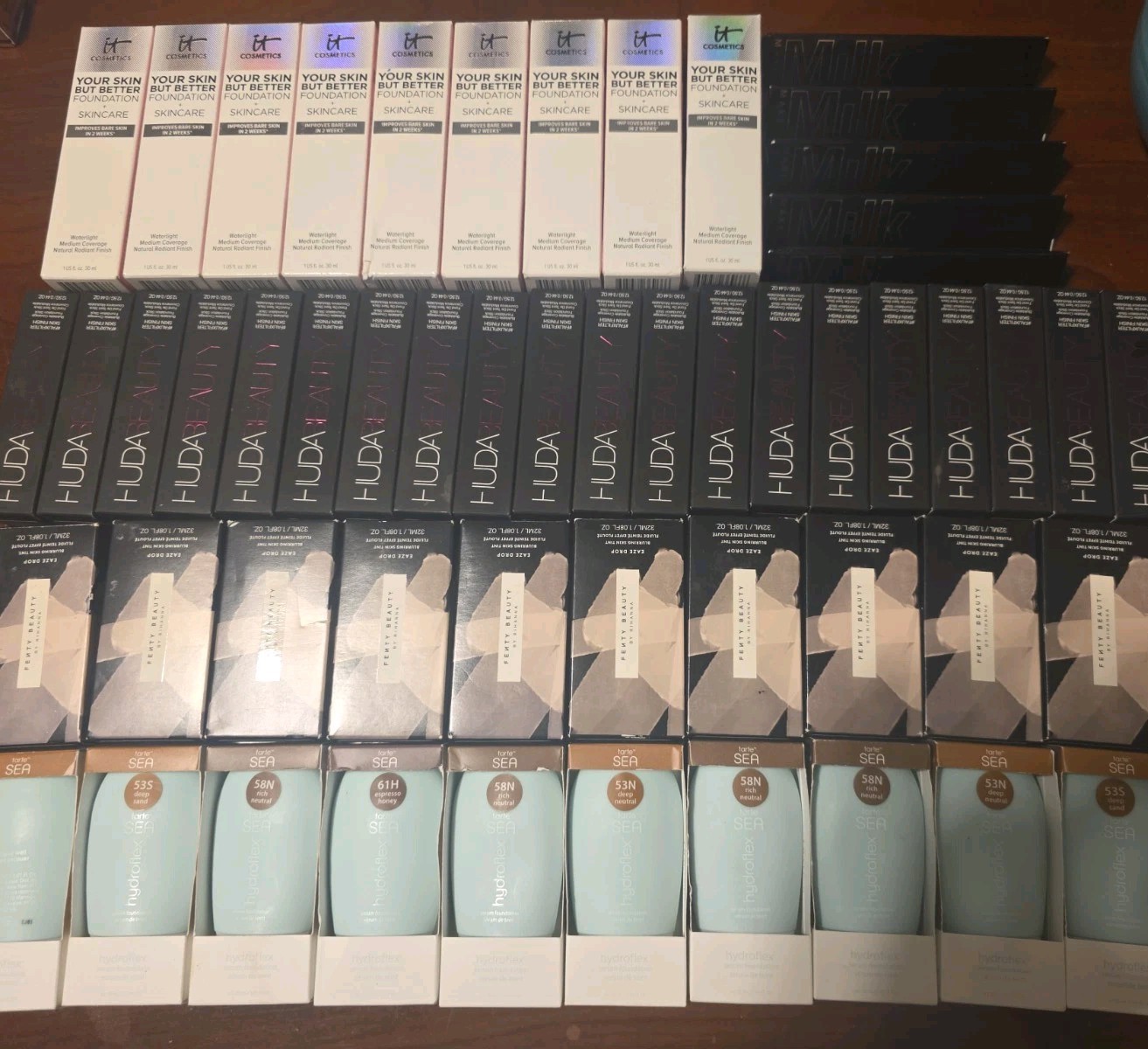 IT Cosmetics, Huda Beauty, Fenty Beauty Full Size Foundation & Concealer Lot