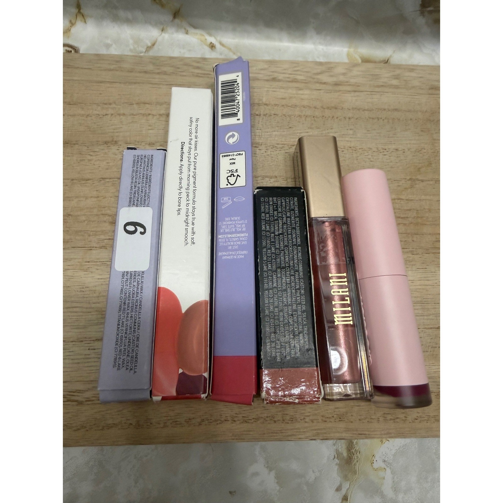 Lipstick Bundle MAC Glossier Saie Milani Florence by Mills Laura Geller 6pc Set