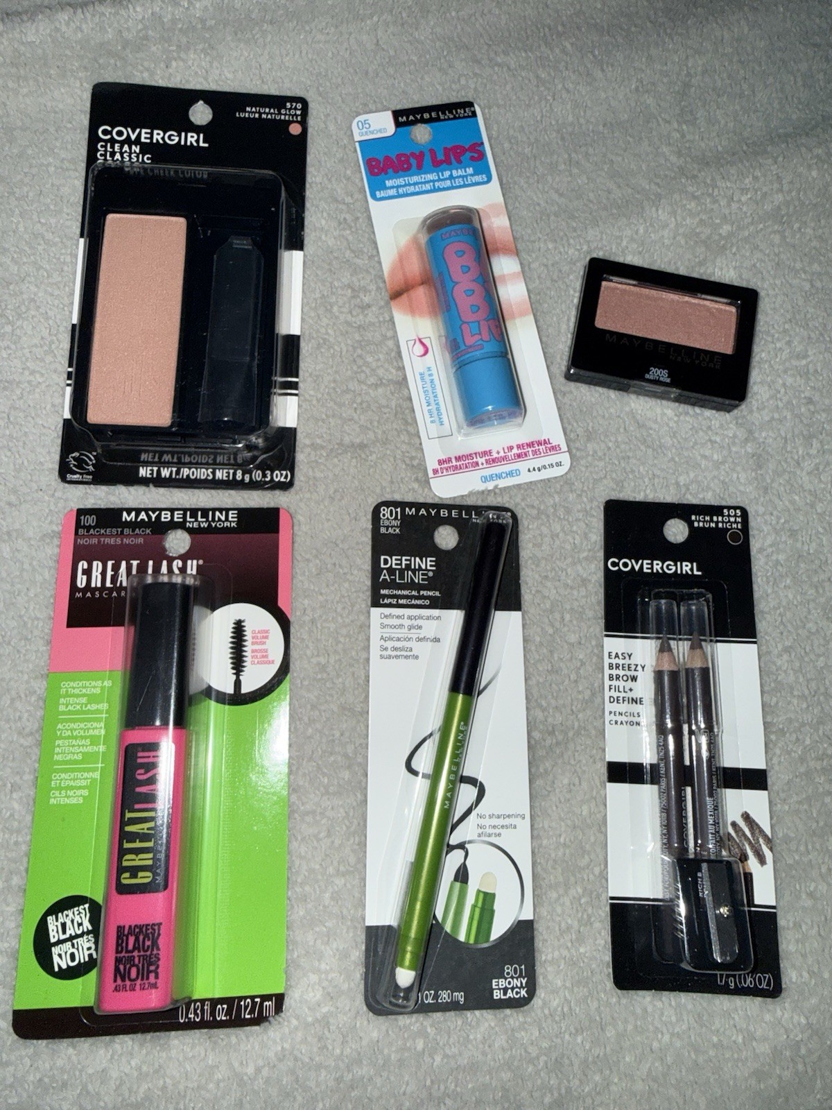 Maybelline New York & COVERGIRL Baby Lips Great Lash Define-A-Line Makeup Lot
