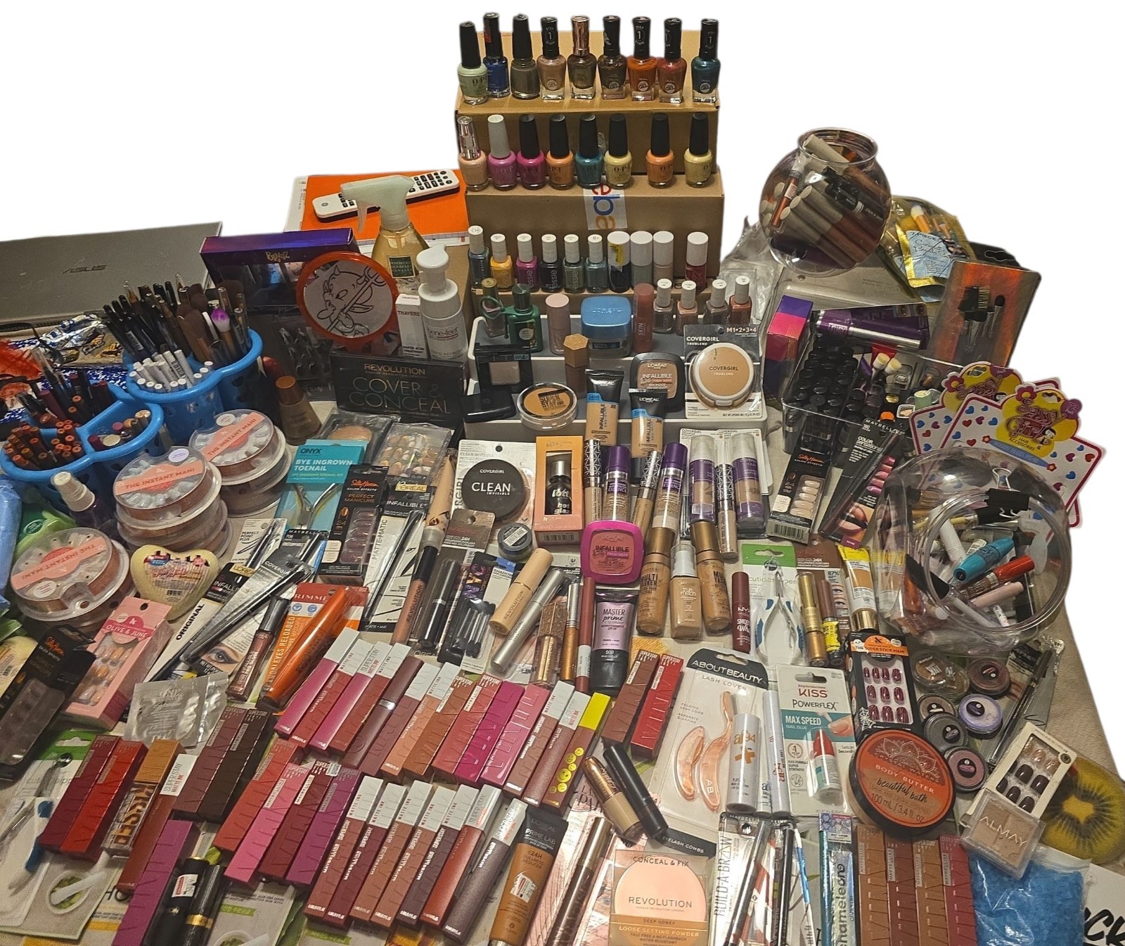 Mystery Makeup Box – 15 Brand New Cosmetics –Lips, Face, Nails, Eyes, Great Gift