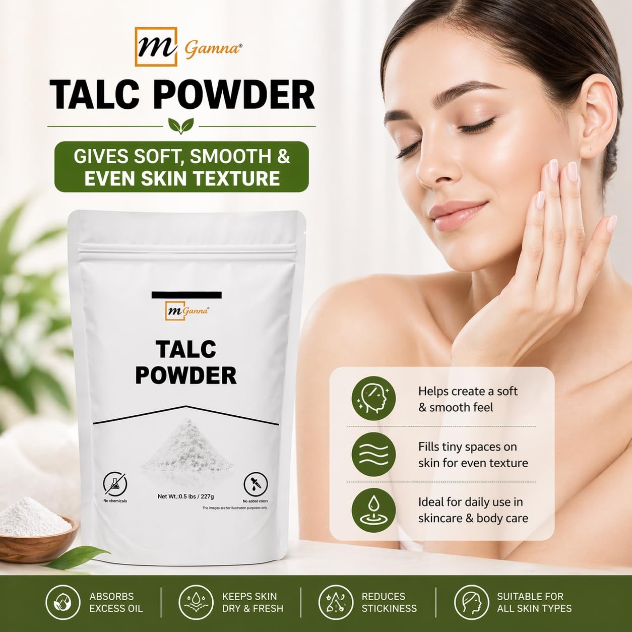 Natural Talc Powder Cosmetic Grade Face Makeup Skincare Formulations Talcum