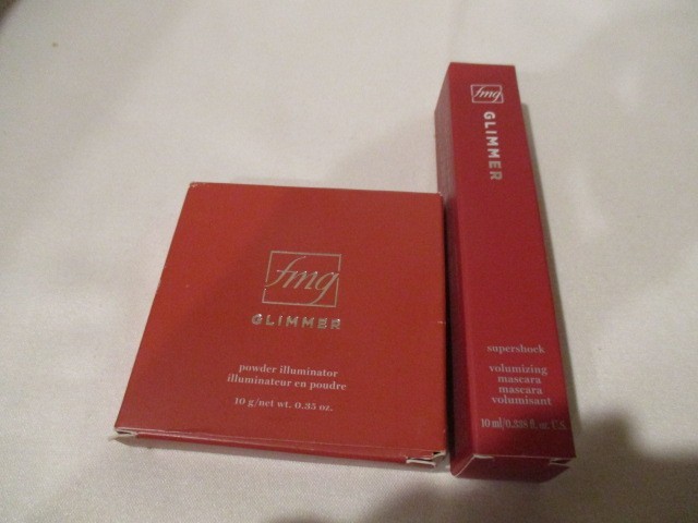 AVON Glimmer Powder Illuminator in ROSE` And Supershock Volumizing Mascara-BLACK