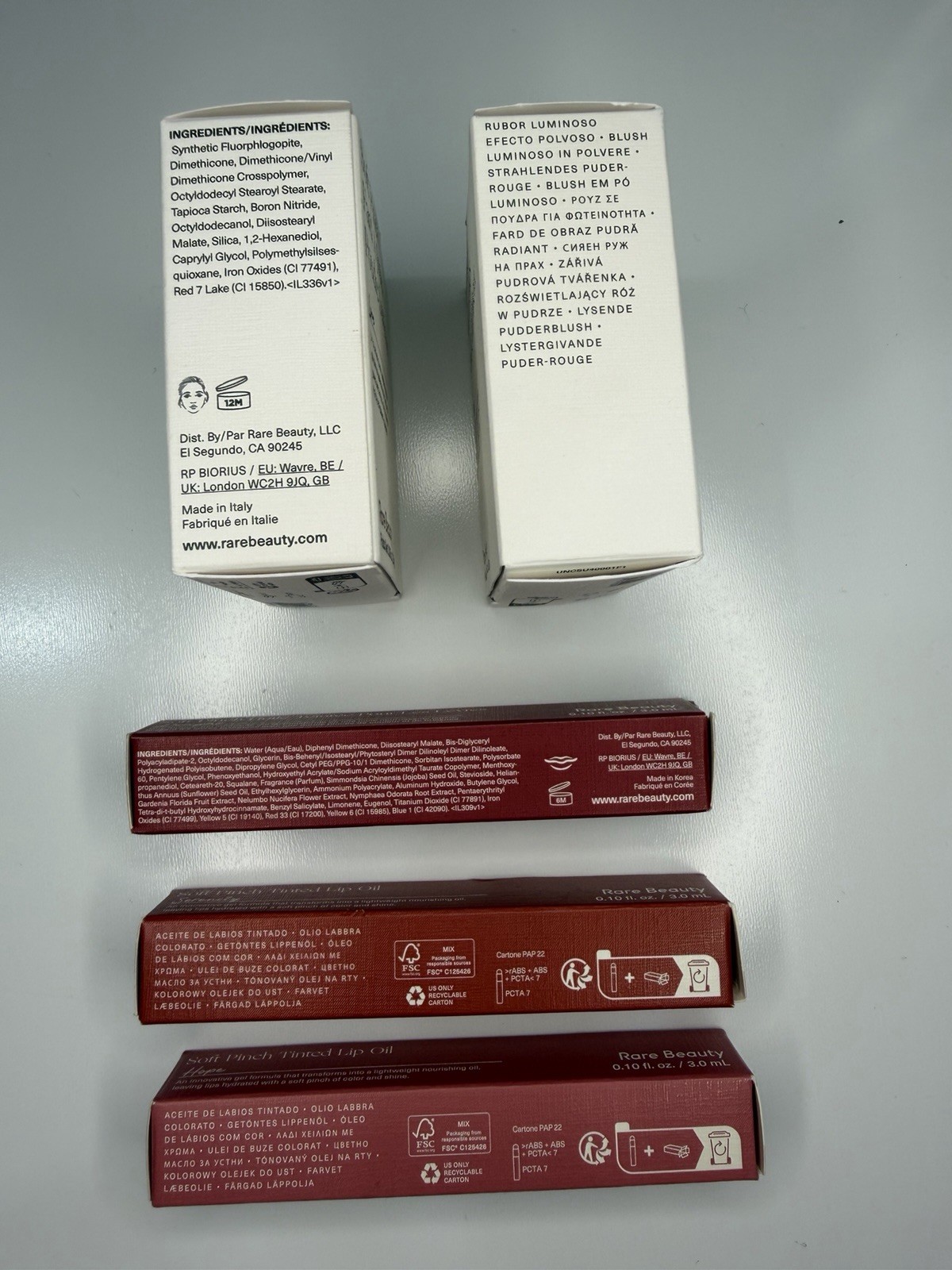 Rare Beauty New Lot of 5 – 2 Soft Punch Blushes & 3 Tinted Slip Oils