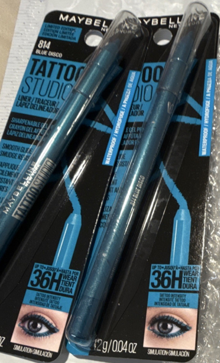 Maybelline New York Tattoo Studio Eyeliner 814 Blue Disco & Blush, Waterproof