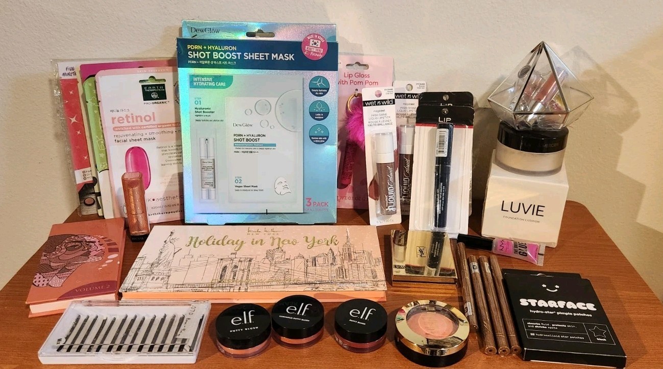Large Lot Of Cosmetics Makeup Skincare Mixed Brands New Light Tested as pictured