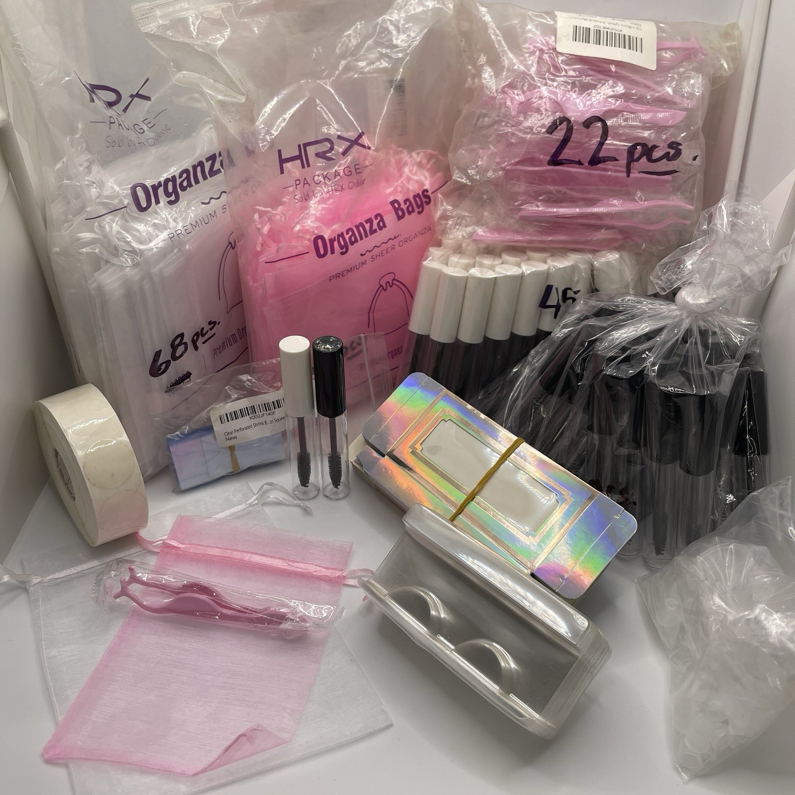 Bulk Beauty Lot ~ Organza Bags, Cosmetic & False Lash Packaging & More