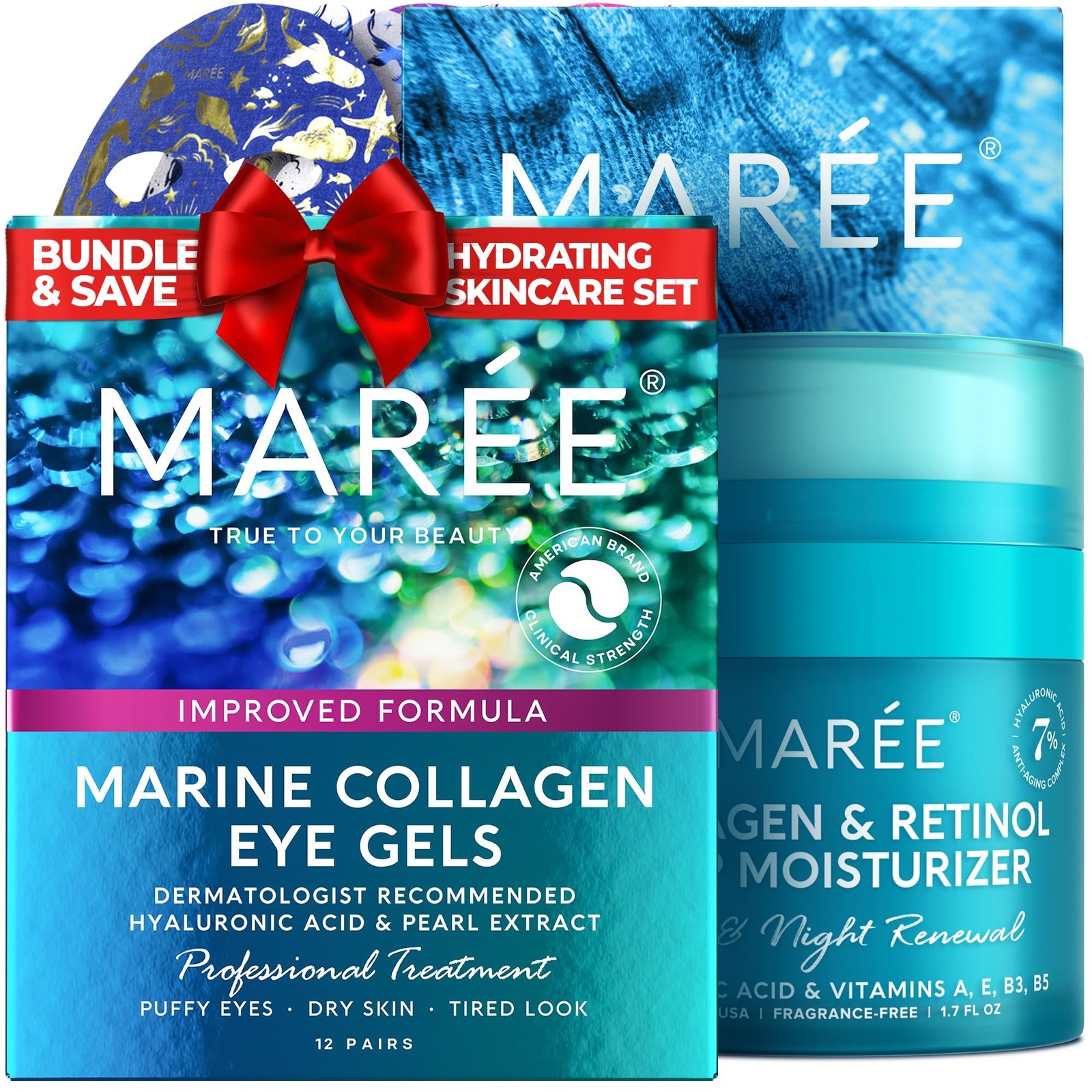 MAREE Skincare Essentials Bundle – Eye Gels, Facial Masks & Face Cream – Unde…