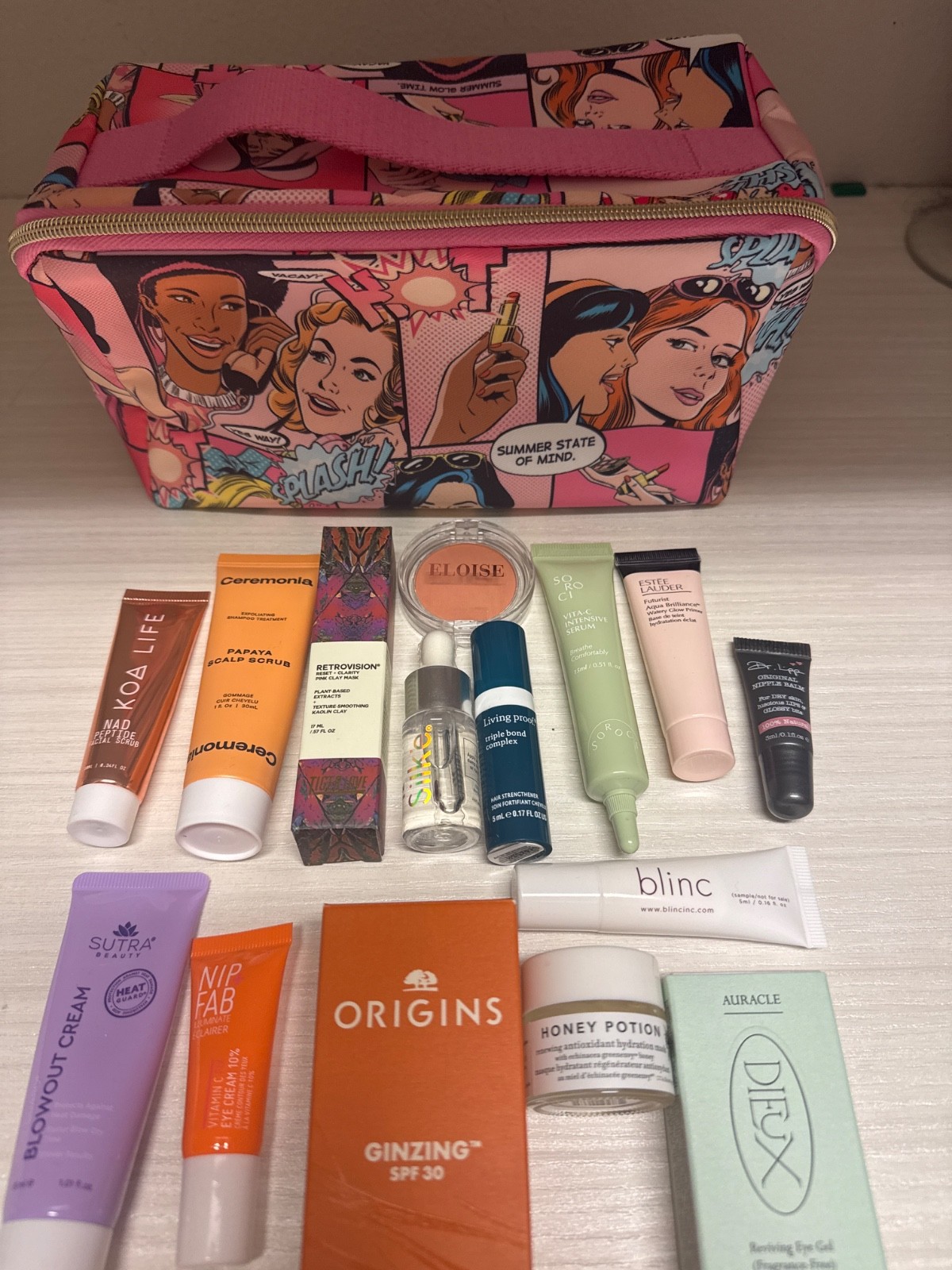 beauty skincare and haircare lot – assorted deluxe trial – origins, living pro