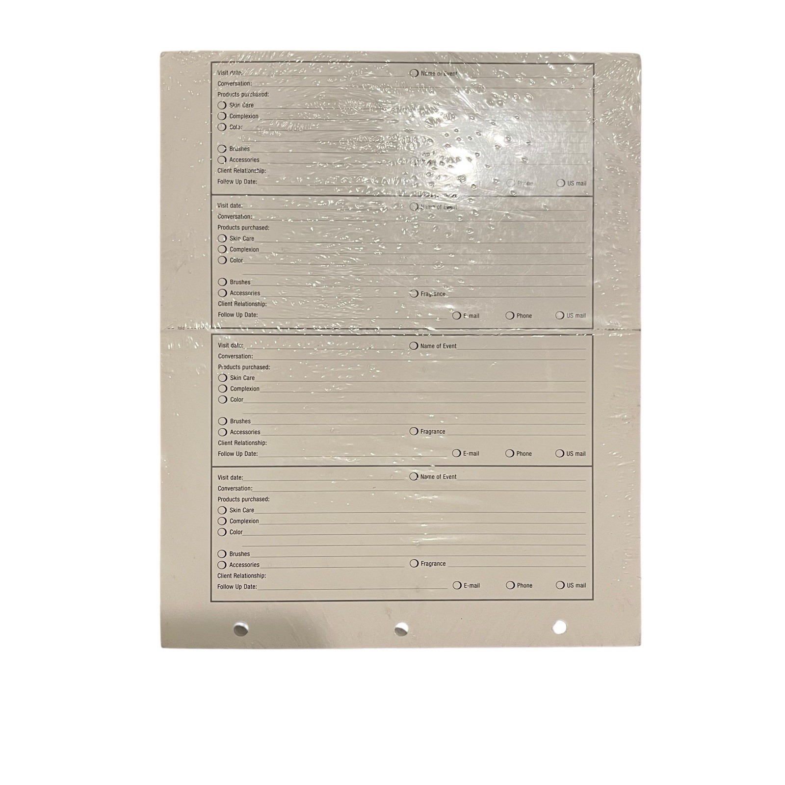 Stila | Vintage Client Makeup Record Forms Makeup Artist Paper Early 2000s