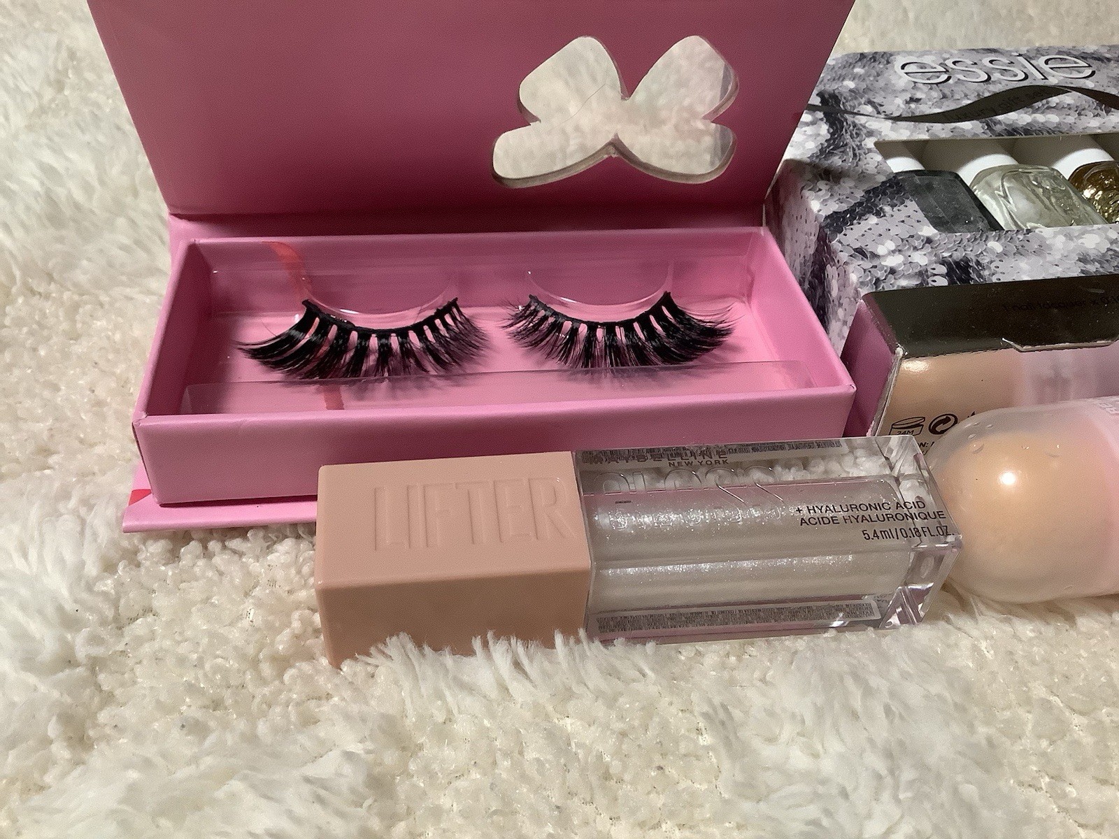 Essie, Maybelline Full Size Nail Polish, Lifter Gloss, Perfector, False Eyelash…