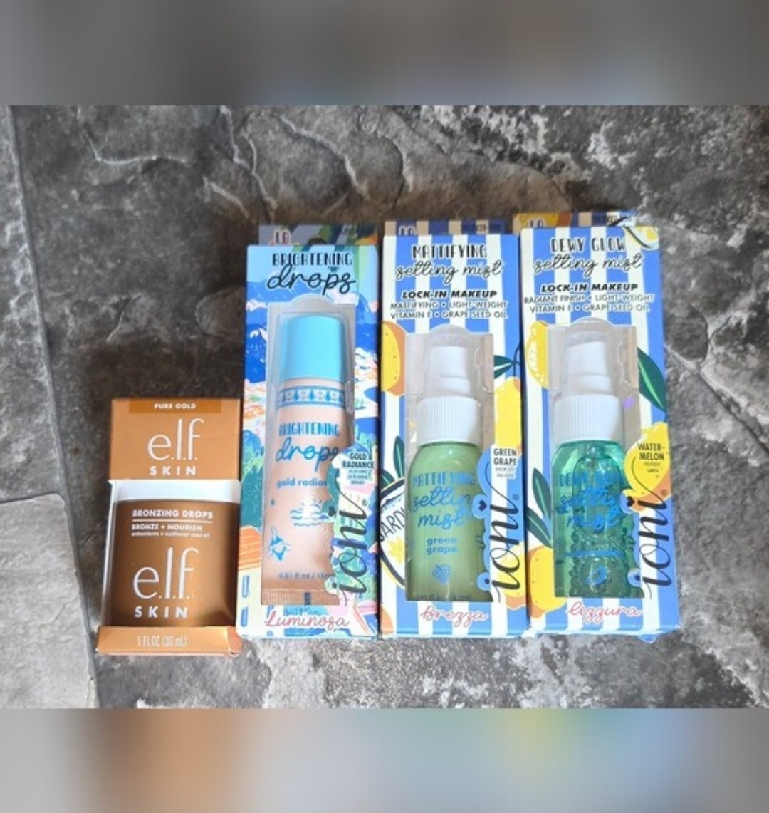 Elf Bronzer Drops, Ioni Glow Drops, Mattifying & Dewy Mist BNIB