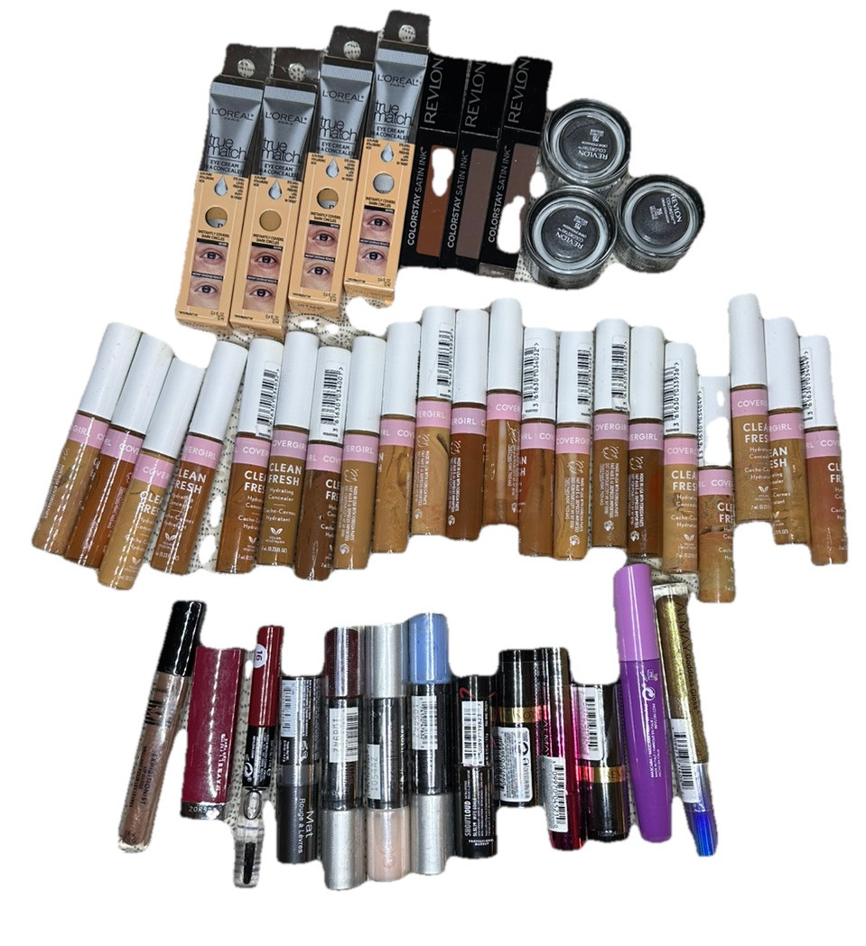 44 Mixed Makeup Lot-Revlon , Covergirl Clean Fresh , L’Oreal .. Wholesale $400+
