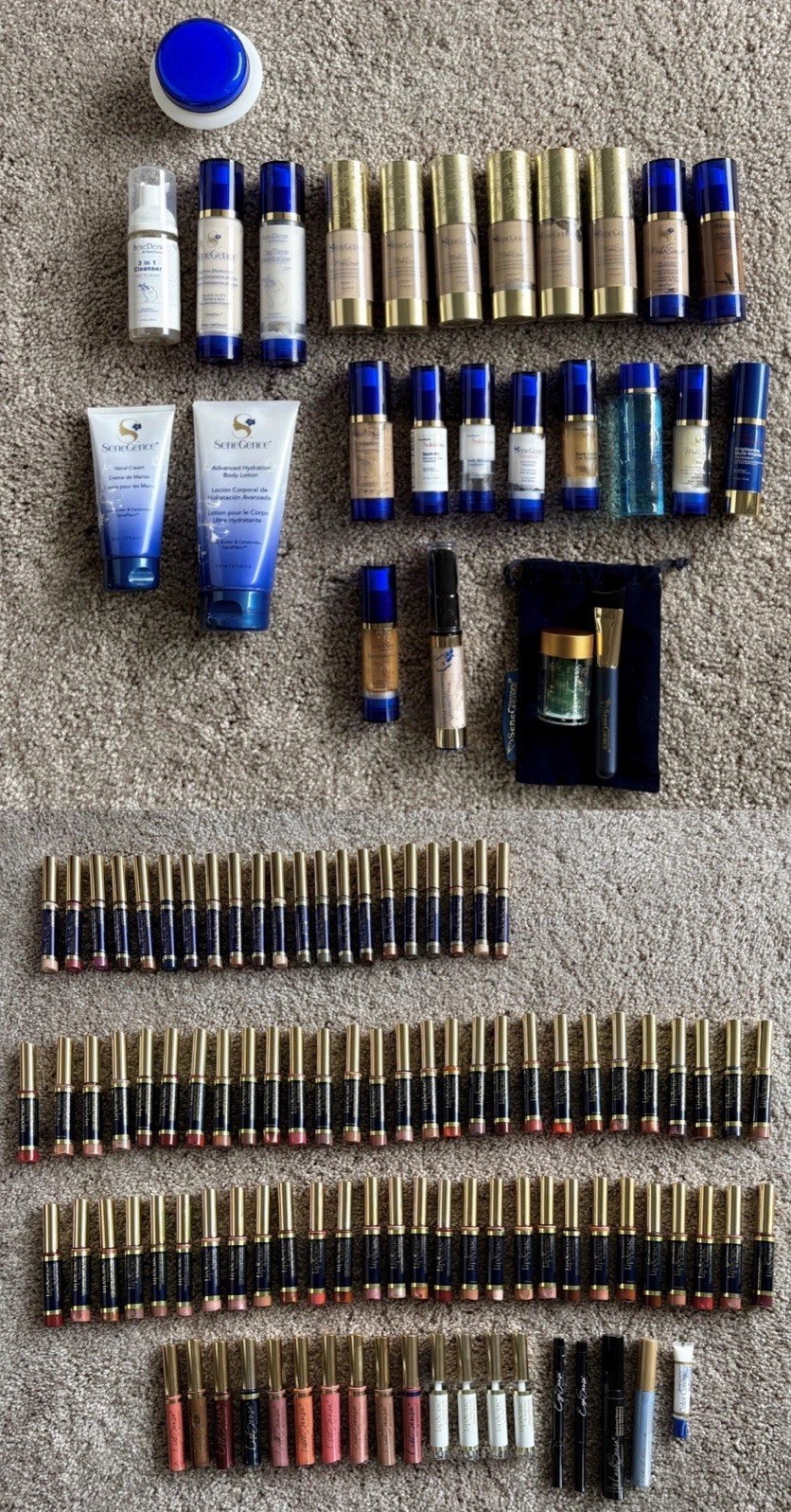 SeneGence LipSense HUGE Lot 120+ Items ShadowSense MakeSense Skincare Bundle