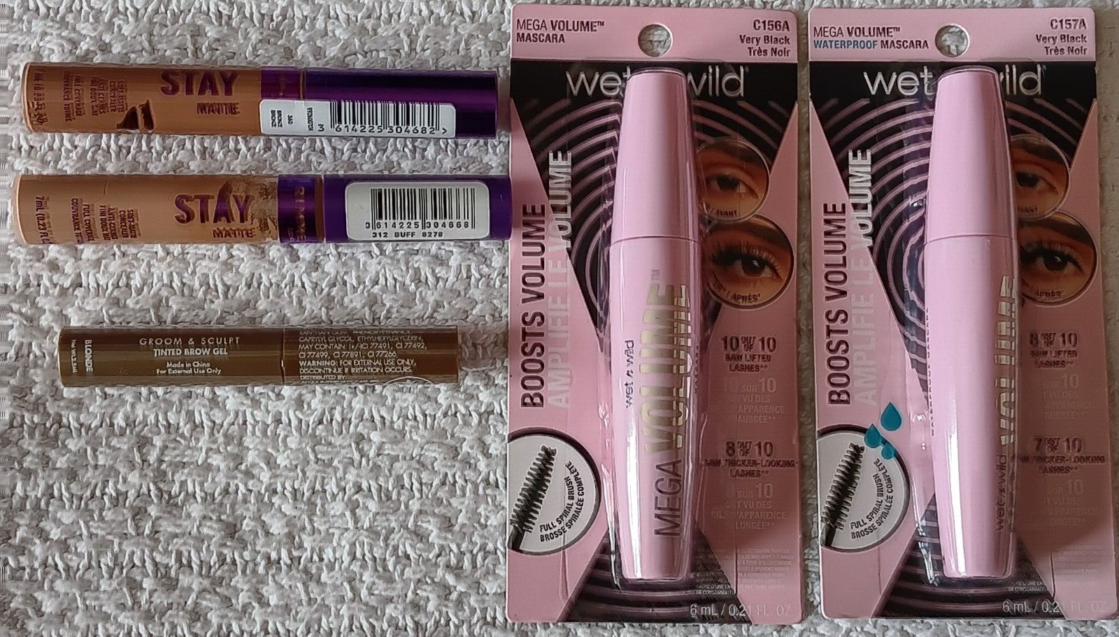 Wet n Wild Black Mascara Rimmel Concealer Groom & Sculpt Blonde Brow Gel Lot