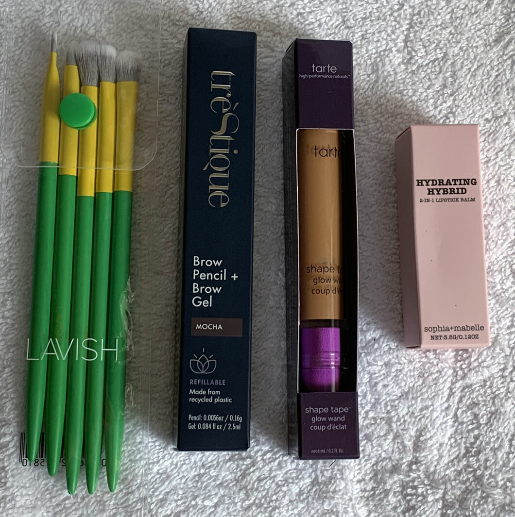 Boxy Charm Make Up Lot KAB Trestique Brow Tarte Shape Tape Lipstick Brushes 5 Pc