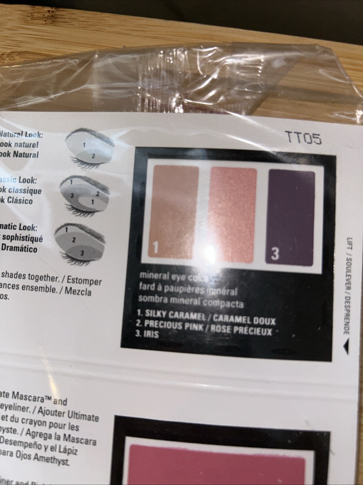 Mary Kay color cord sample sheets 1 Pack 5 Sheets Silky Caramel,precious pink,