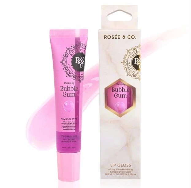 Rosee Lip Gloss Vegan, Professional Make up, Non-Sticky – Bubble Gum