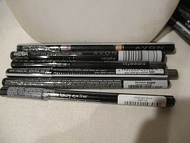 AVON GLIMMERSTICKS-Brown Sugar/Teal Sparkle/Flash Dance/Liquid Eye Liner-Black +