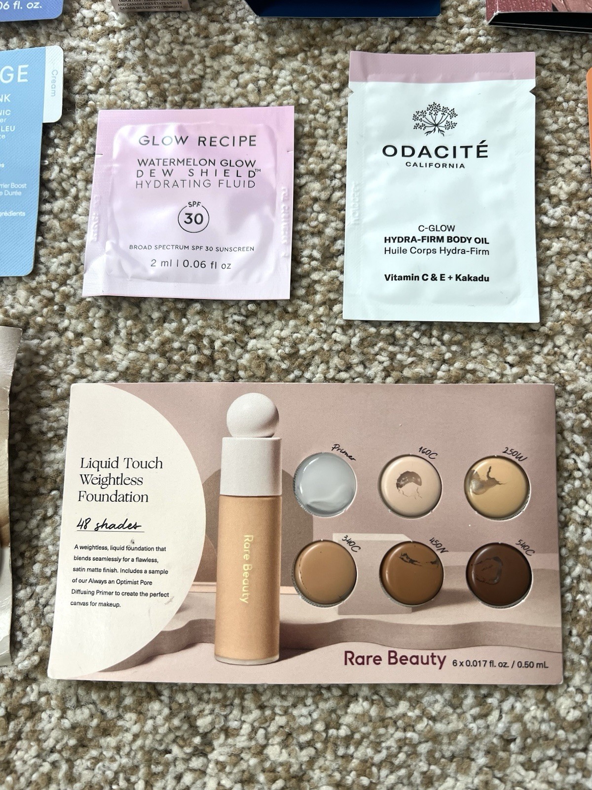 Sephora Beauty & Skin 10 Pc Sample Set -Dior, Rare Beauty, Laneige, Glow Recipe