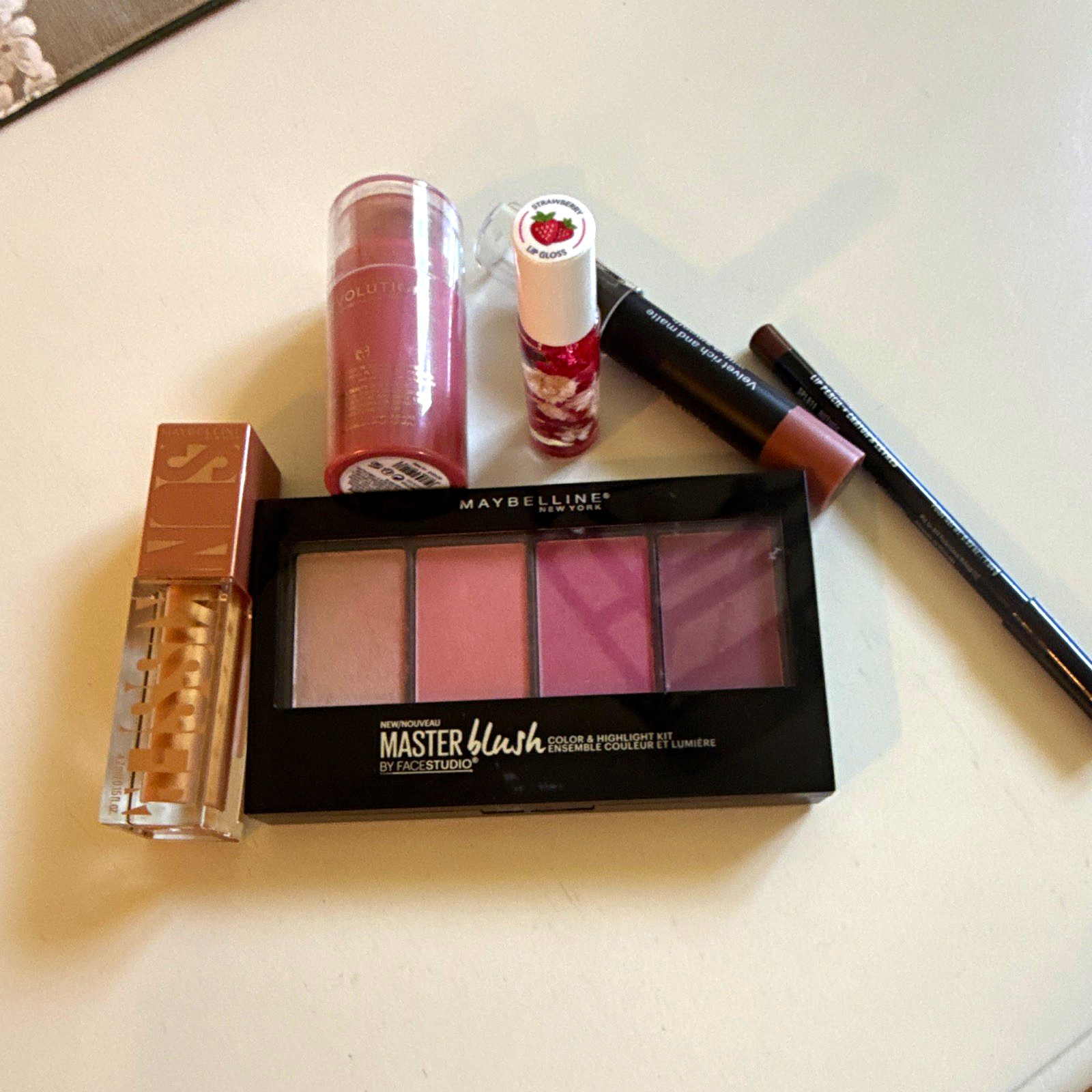 Assorted Maybelline Master Blush by Facestudio Palette + Assorted Lip Products