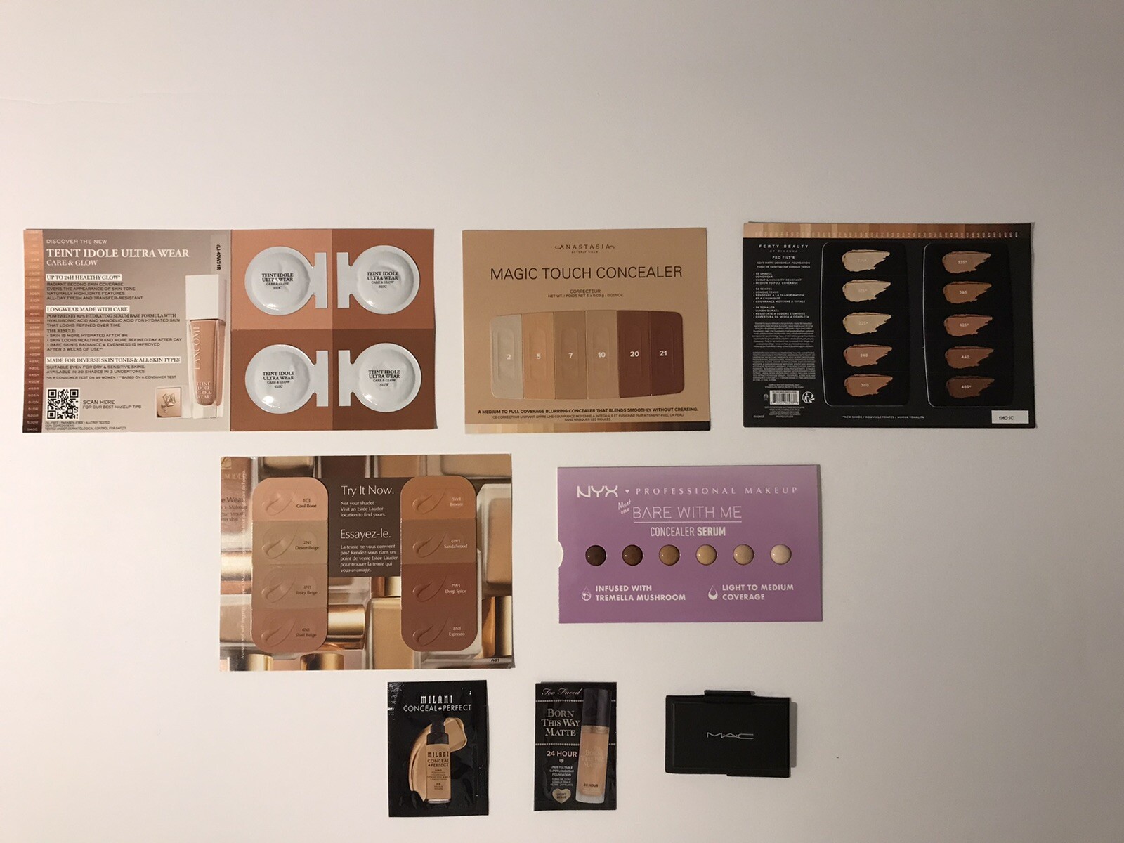 Lot of Carded and Foil Beauty Samples LOT OF 8