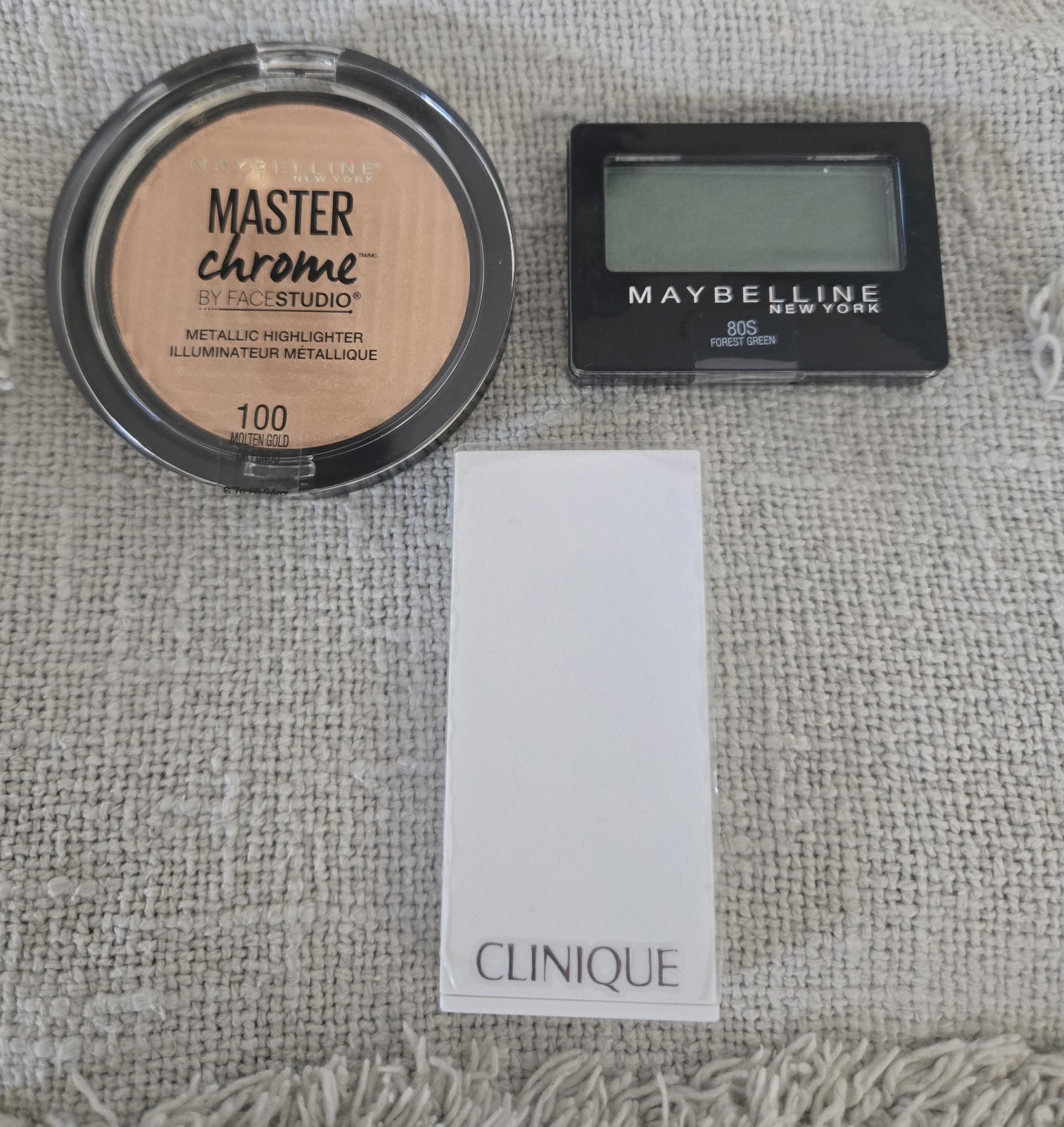 Small Lot of 3 Assorted Maybelline & Clinique Face & Eye Shadow Makeup Products