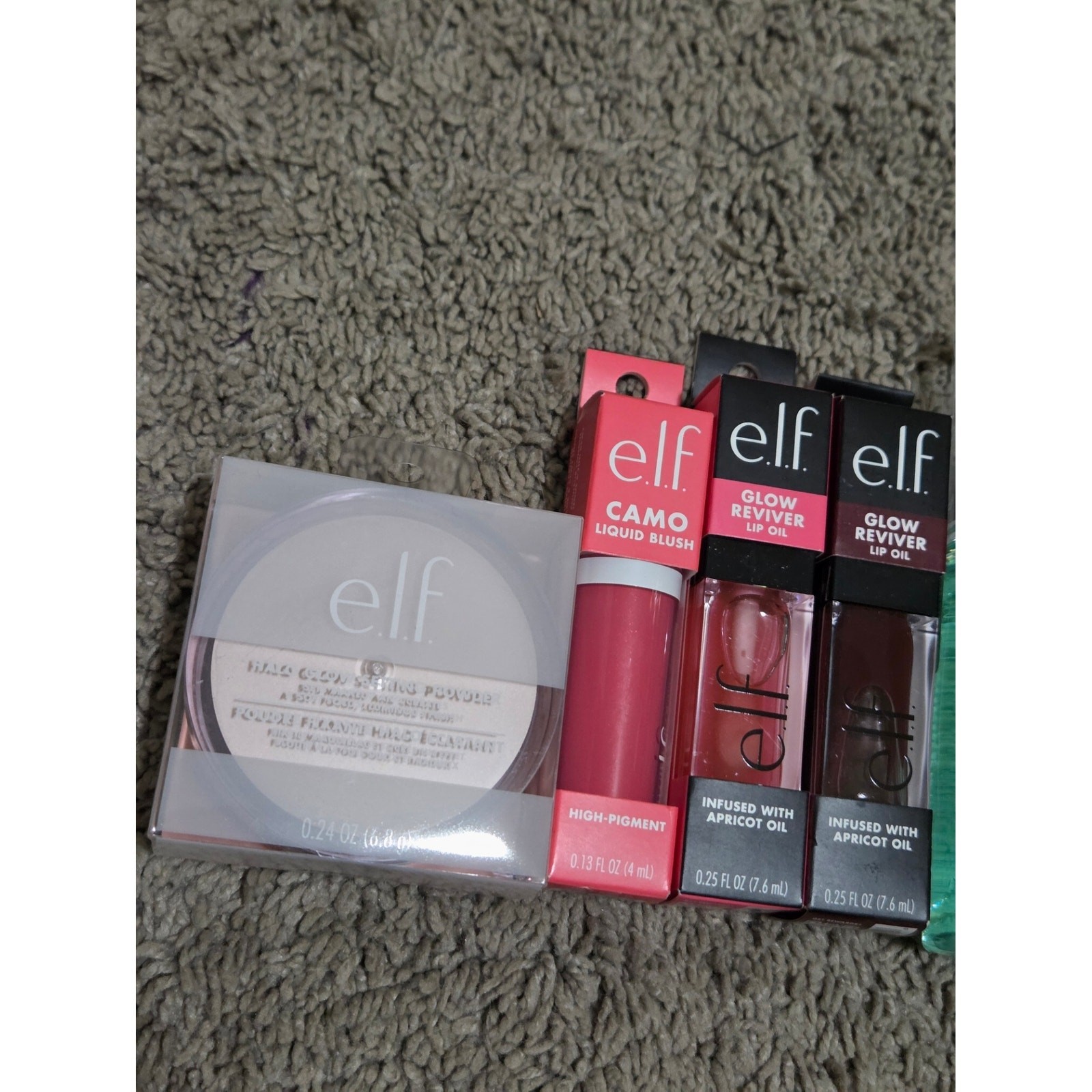 e.l.f. Cosmetics Face Makeup Bundle Setting Powder, Spray, Lips, Cheeks, Mascara