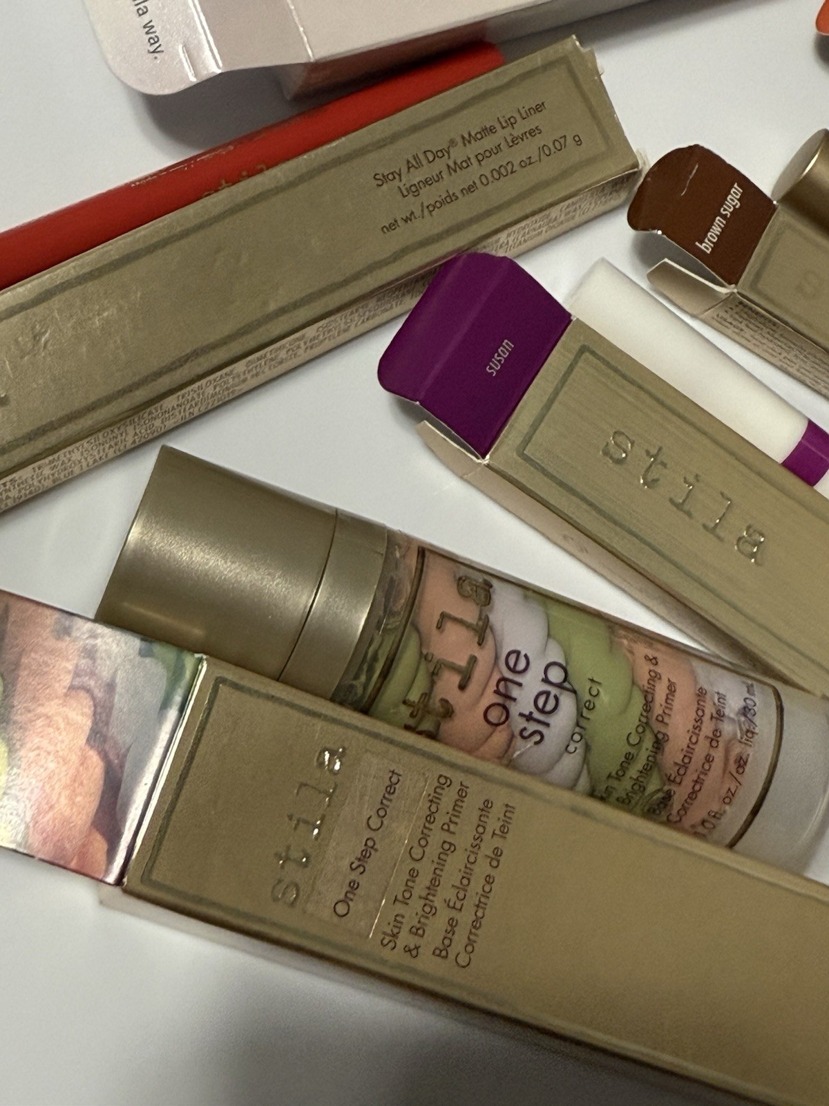 Stila Makeup Bundle Lot Lippies & One Step Correct