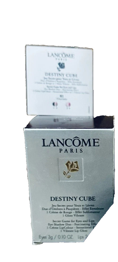 LANCOME DESTINY CUBE GAME FOR EYES AND LIPS 01 CHARISMA EYE 0.1OZ LIP 0.7OZ NIB