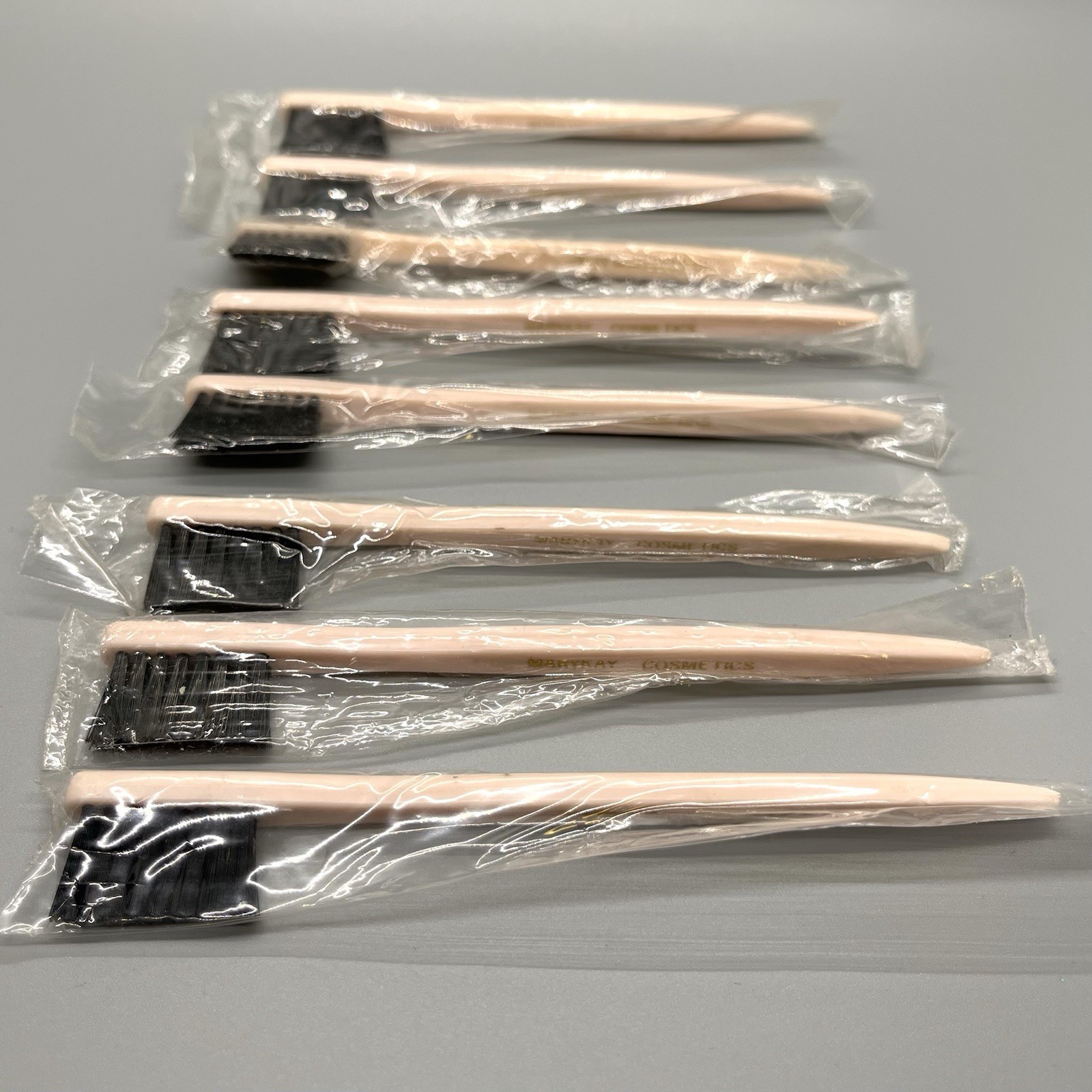 Vintage 1980s? Lot of 8 Mary Kay Eyebrow Brush 5″ Pink Discontinued NOS