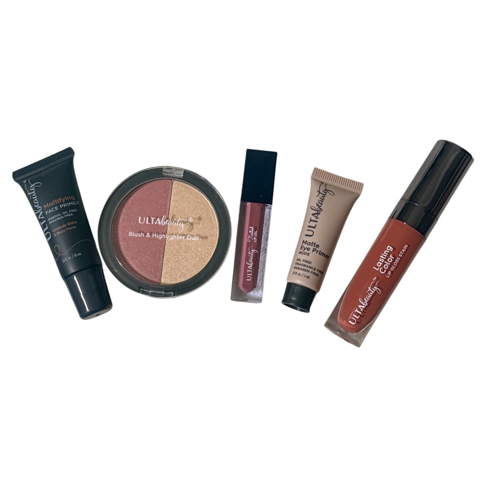 5 Pieces Ulta Travel Makeup Face, Eye Primer Lip Stain & Oil Blush / Highlighter