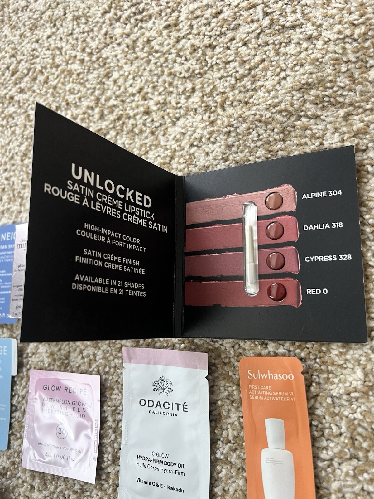 Sephora Beauty & Skin 10 Pc Sample Set -Dior, Rare Beauty, Laneige, Glow Recipe