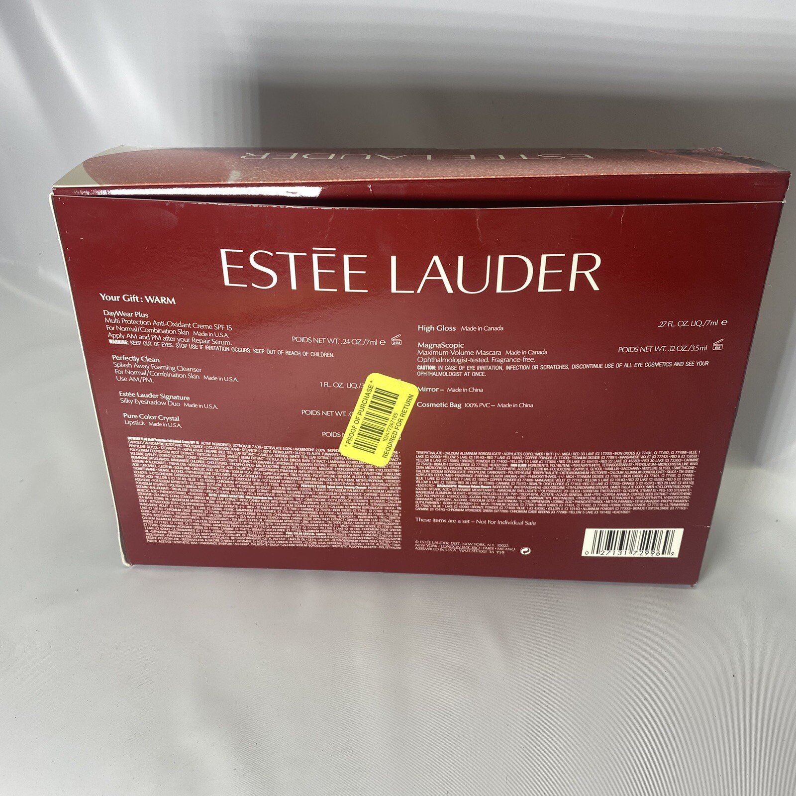 Estee Lauder Defining Beauty Gift box Pure Color Crystal Lidstick Mirror and Bag