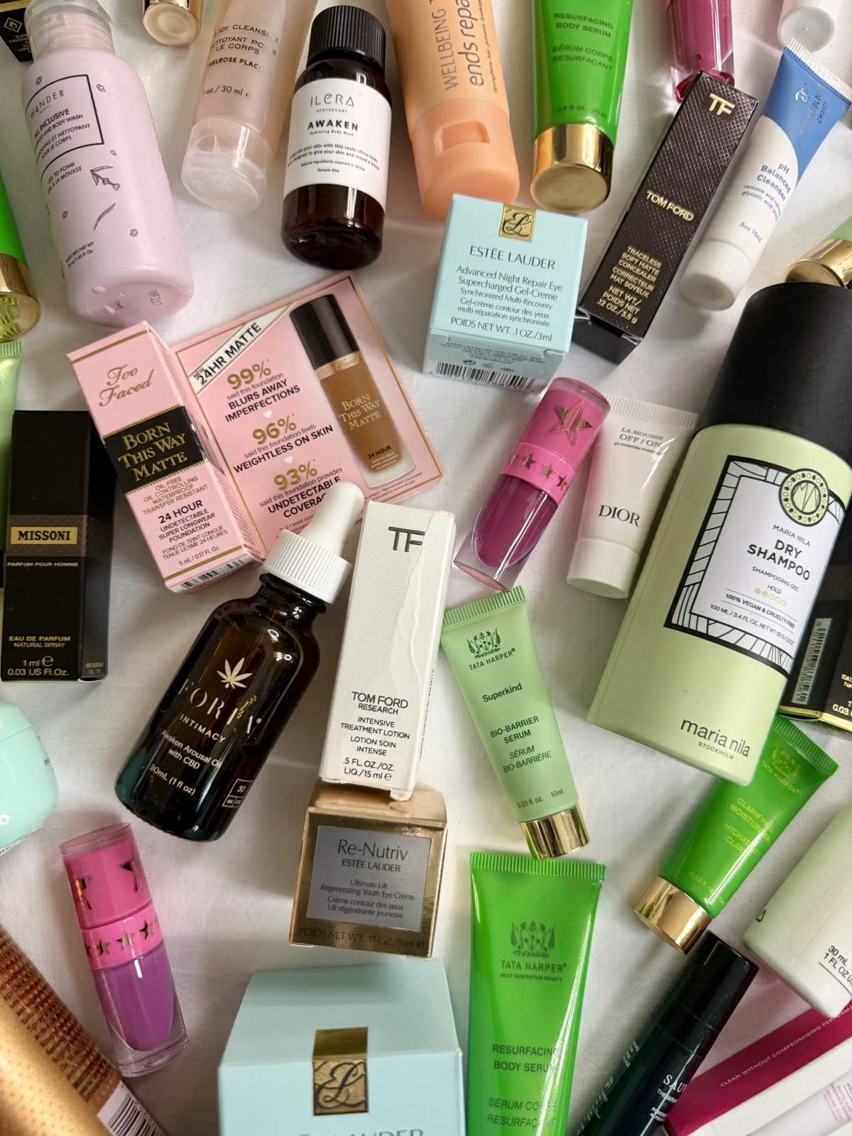 Luxury Beauty Mystery Box 8 Pc Tom Ford Dior Tata Harper Estee Lauder Ouai