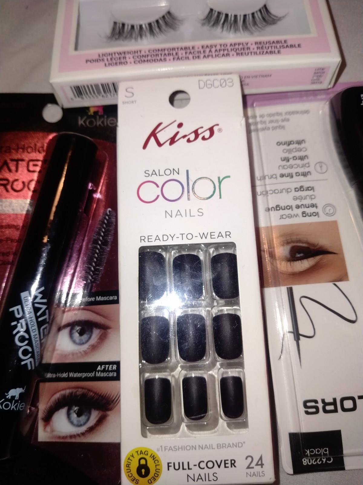 Assorted Waterproof Lot: L.A. Colors Lashes/Eyeliner, Kokie Mascara