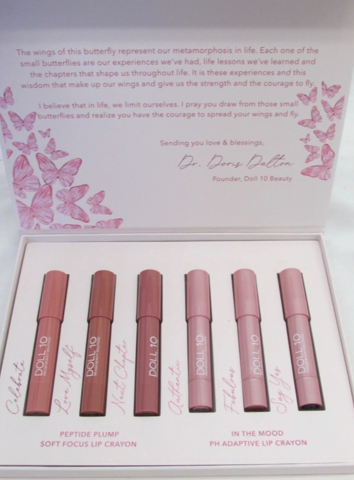 Doll 10 Beauty 6pc Lip Crayon Set Peptide Plump Soft Focus + pH Adaptive Collect