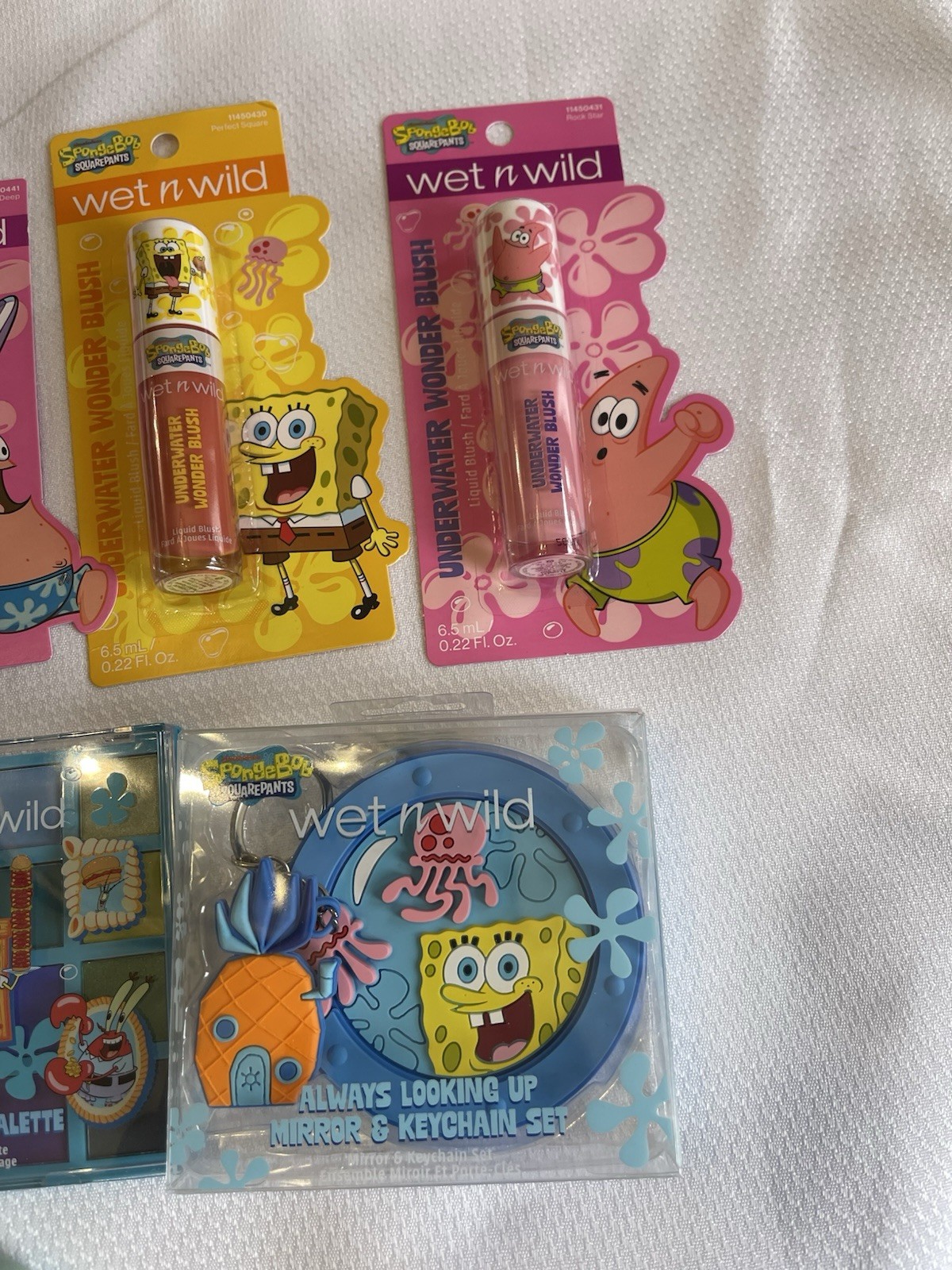 SpongeBob x Wet n Wild Makeup Lot Gloss Palette Mascara Mirror Eyeliner Sponge