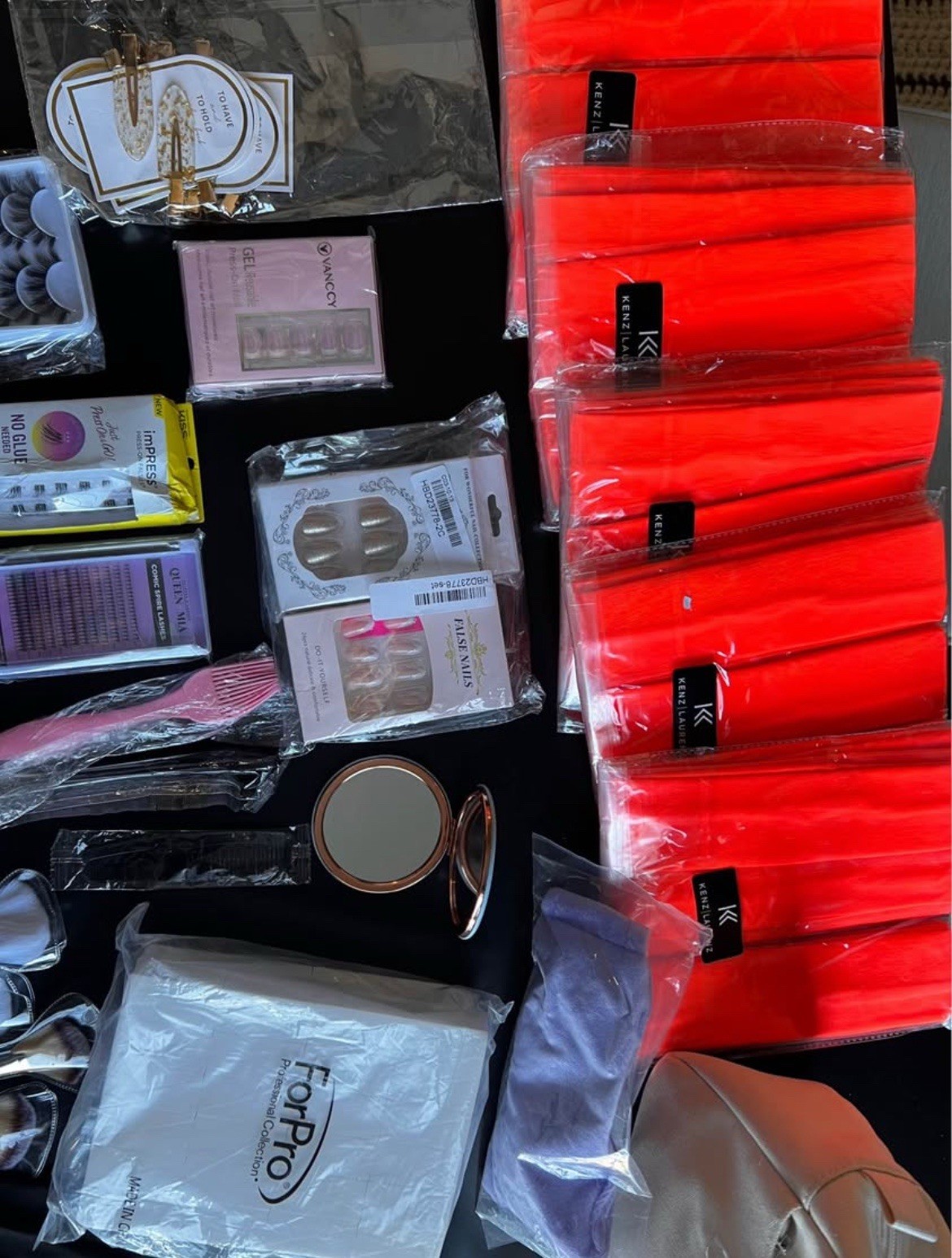 Mixed Lot Nails, Makeup Brushes, False Lashes, Hair Accessories, Etc