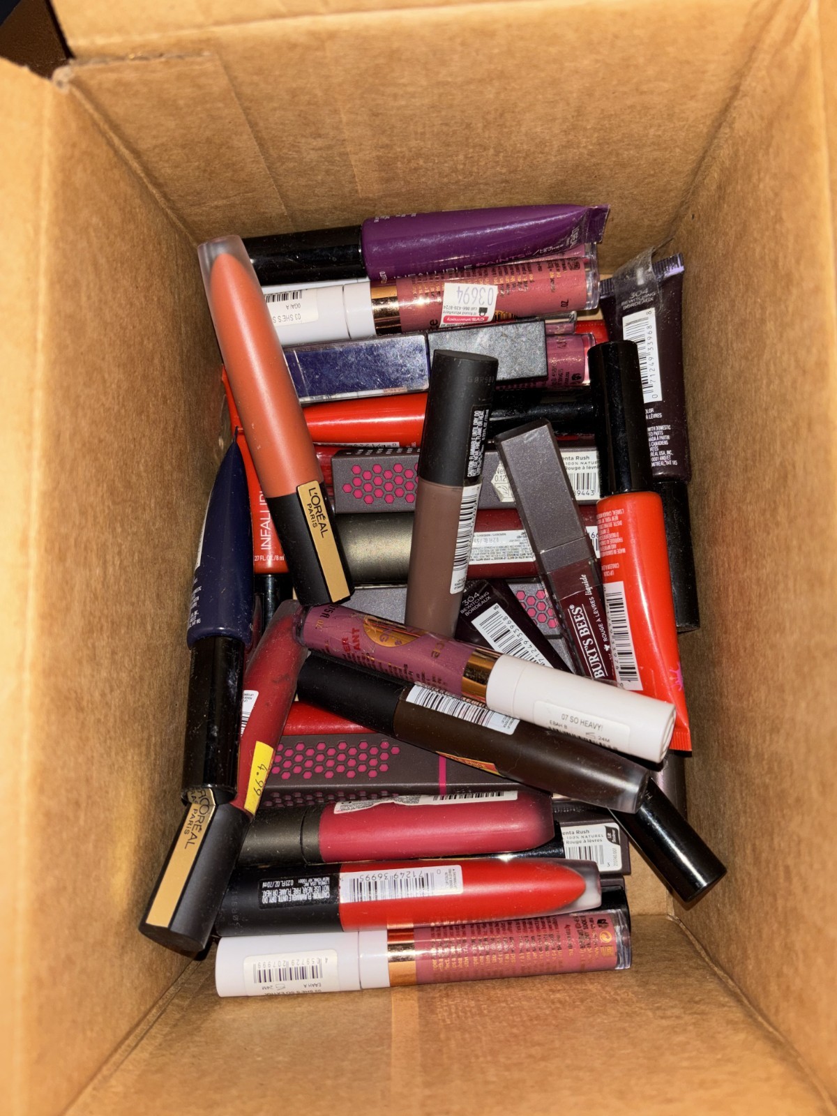 40 Name Brand Mixed Lipstick, LipGloss, Revlon, Maybelline, Burt’s Bees ++++