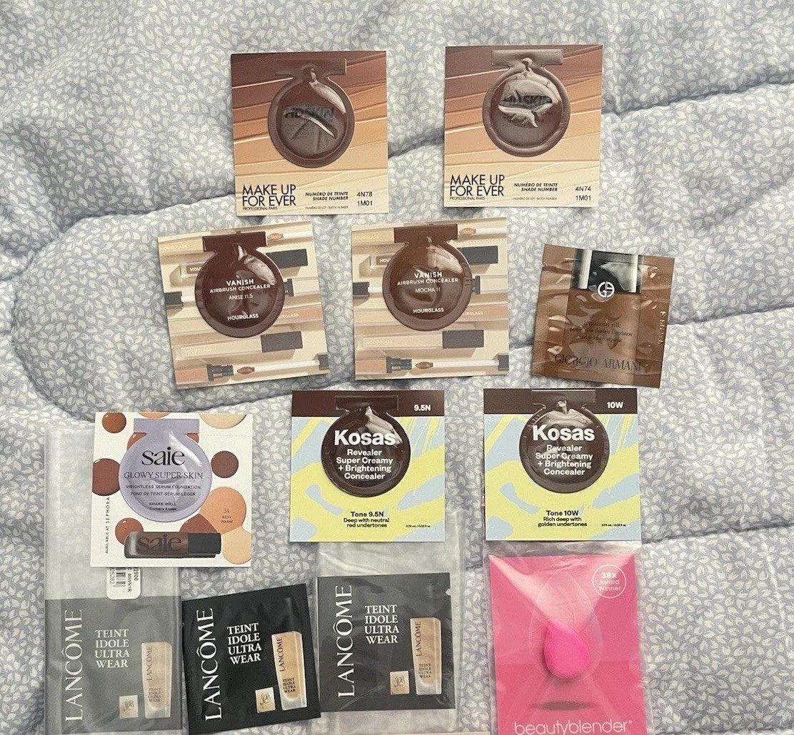 LOT of 48 SEPHORA Samples Beauty Blenders Foundations Concealers Dark Skin Tones