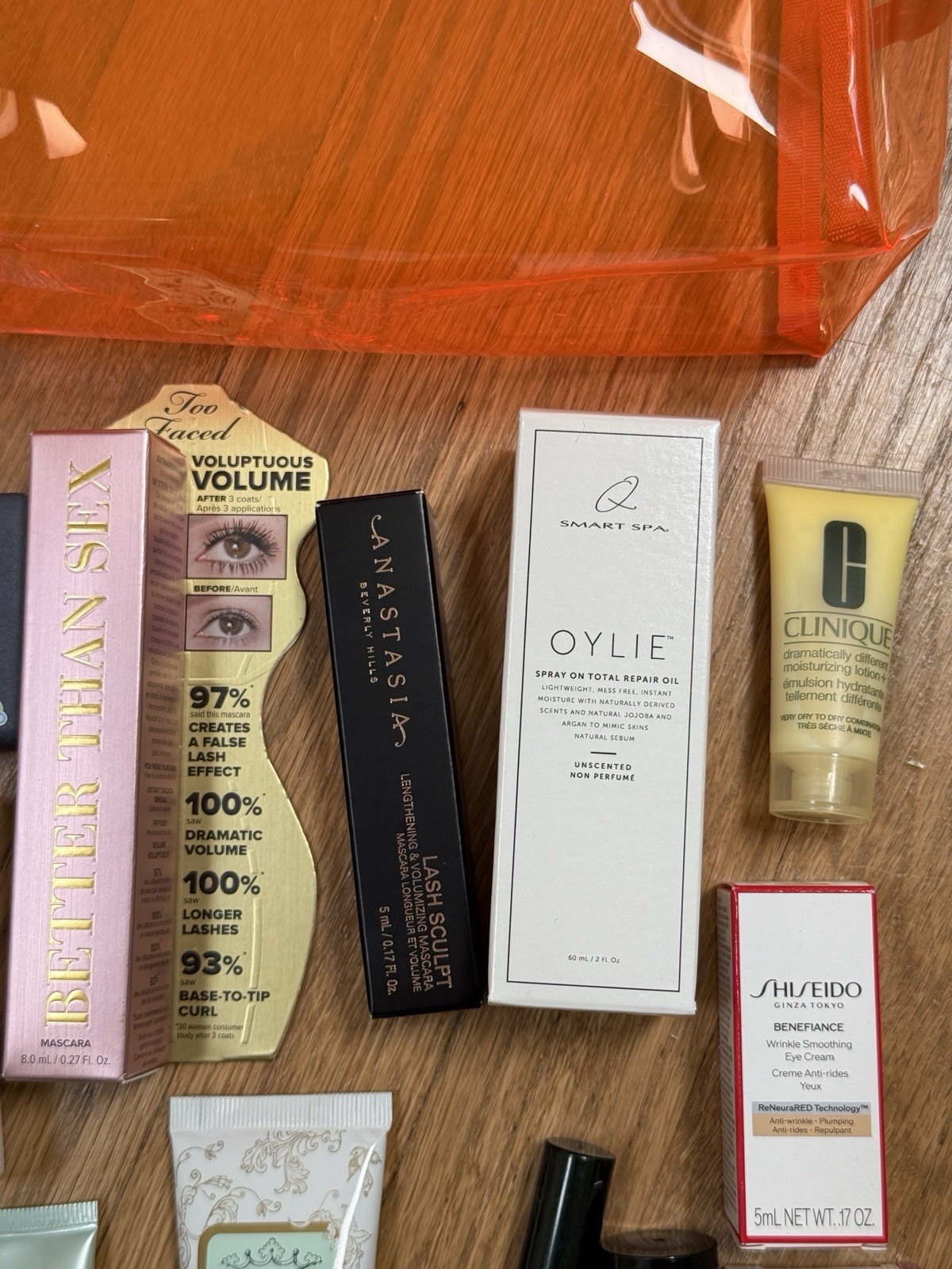 20 Piece Full Size Deluxe Travel Lot Too Faced Anastasia Clinique Tarte Shiseido
