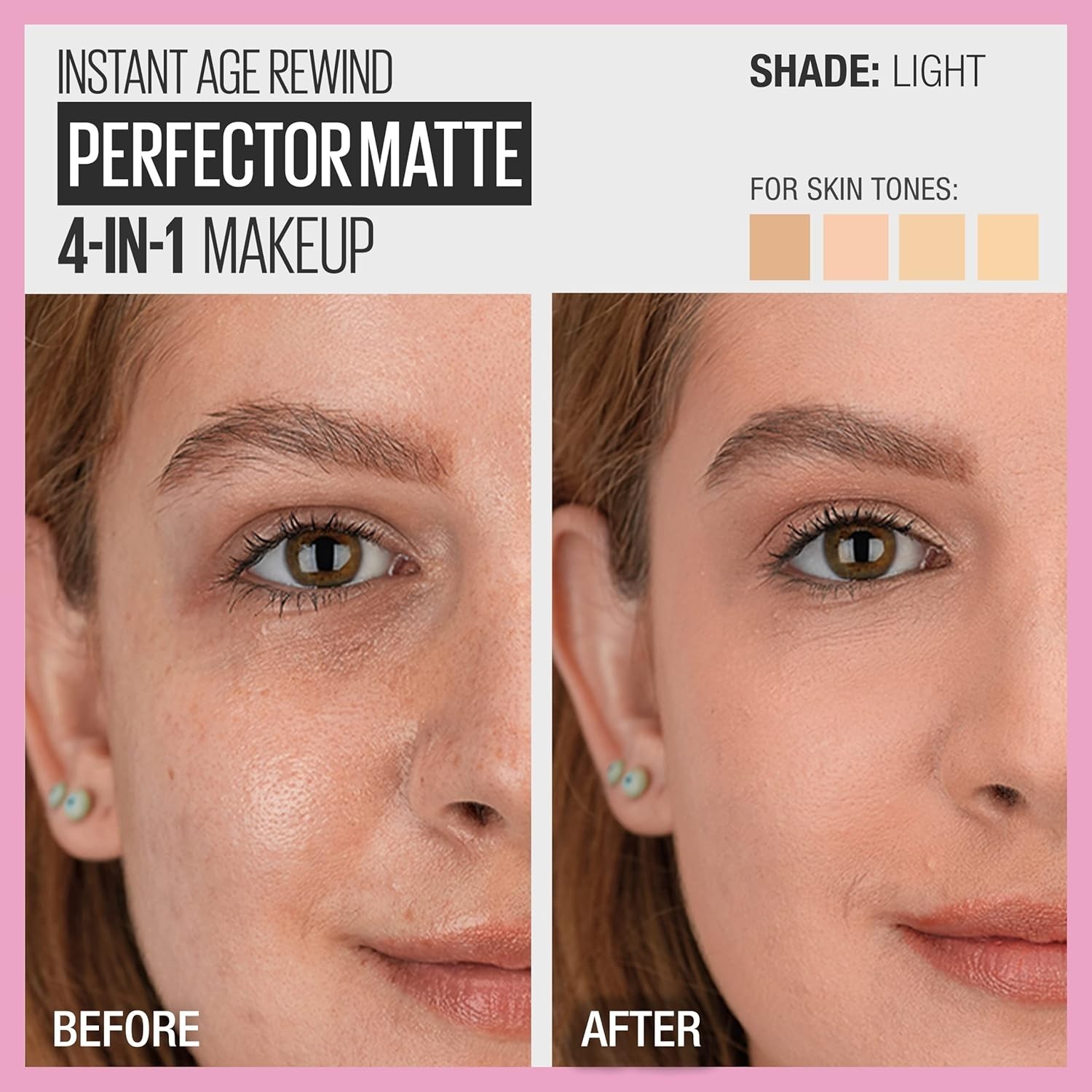 Instant Age Rewind 4-in-1 Matte Makeup, 01 Light – Flawless Skin in One Step