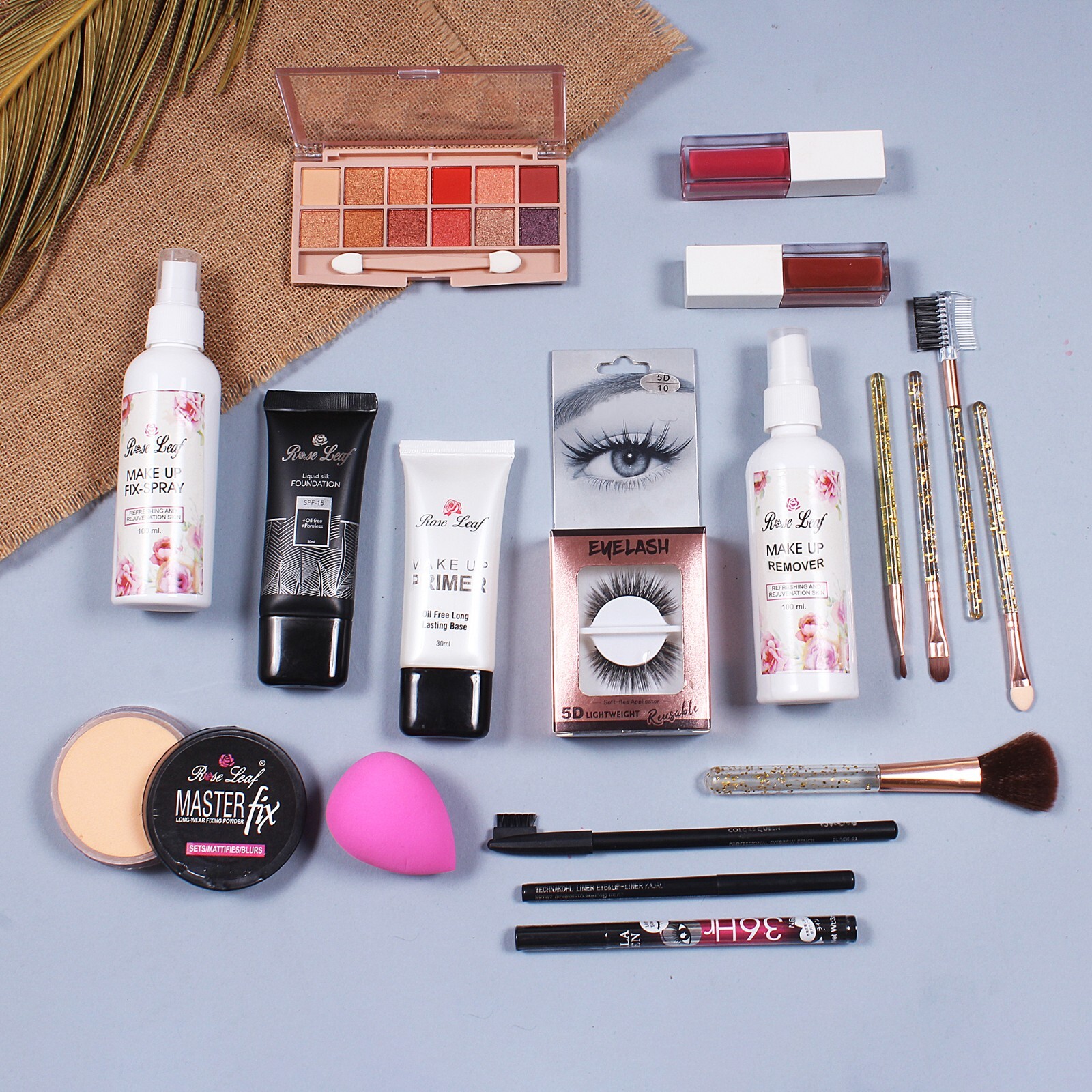 Makeup Combo for Girls include with 14 in 1 item like FacePrimer ,Lipsticks etc.