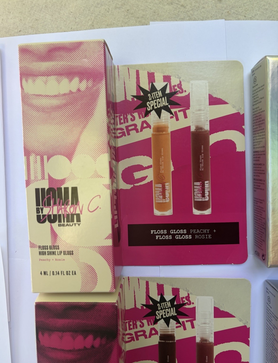 Lot 4 Pc New NOS Makeup No7 Labs Corrector 15mL .5 Oz Light / Med + 2 Lip Gloss