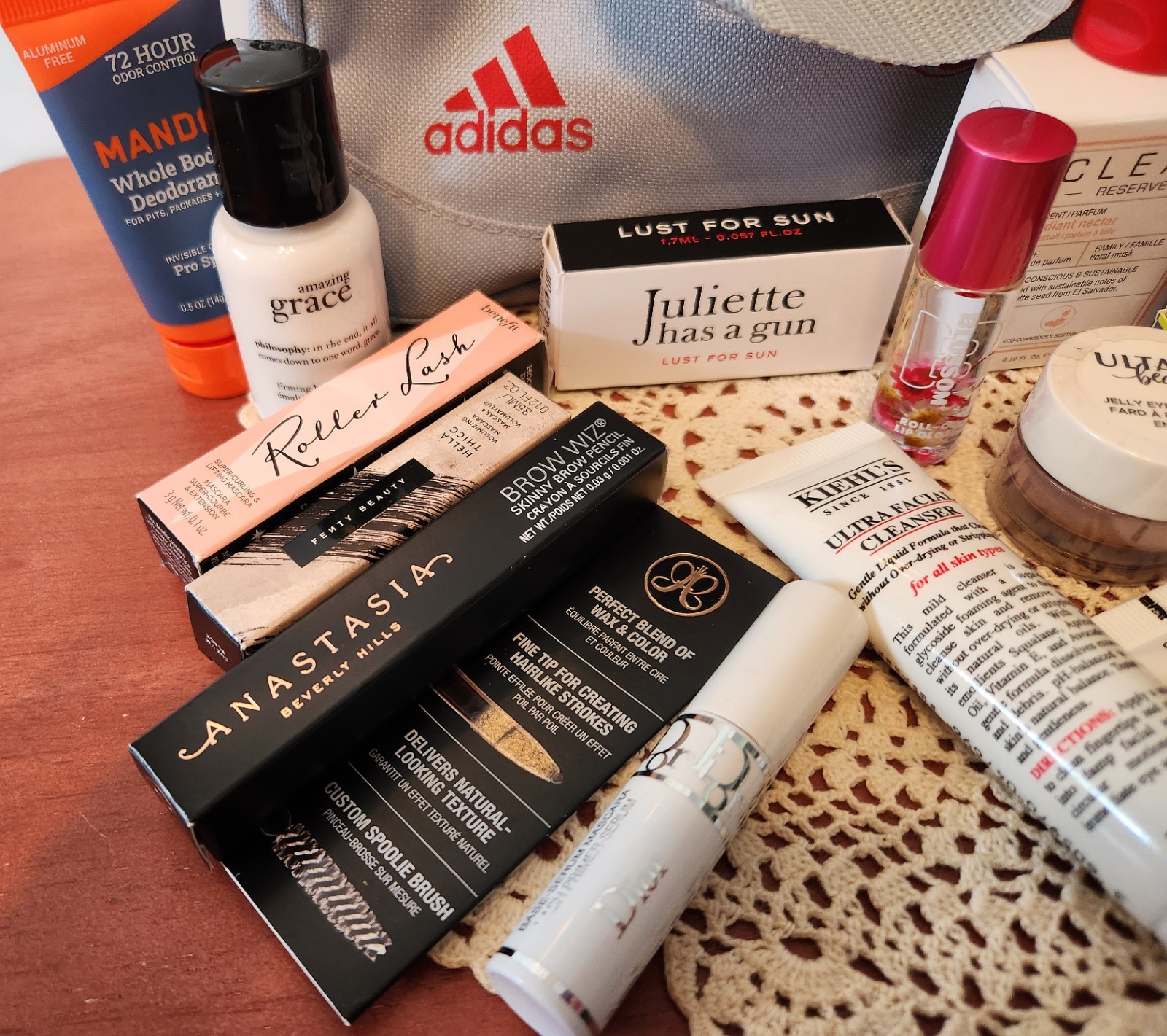 All New Trial & Travel Size Lot Of Beauty Care Products In Adidas Bag 26 Items