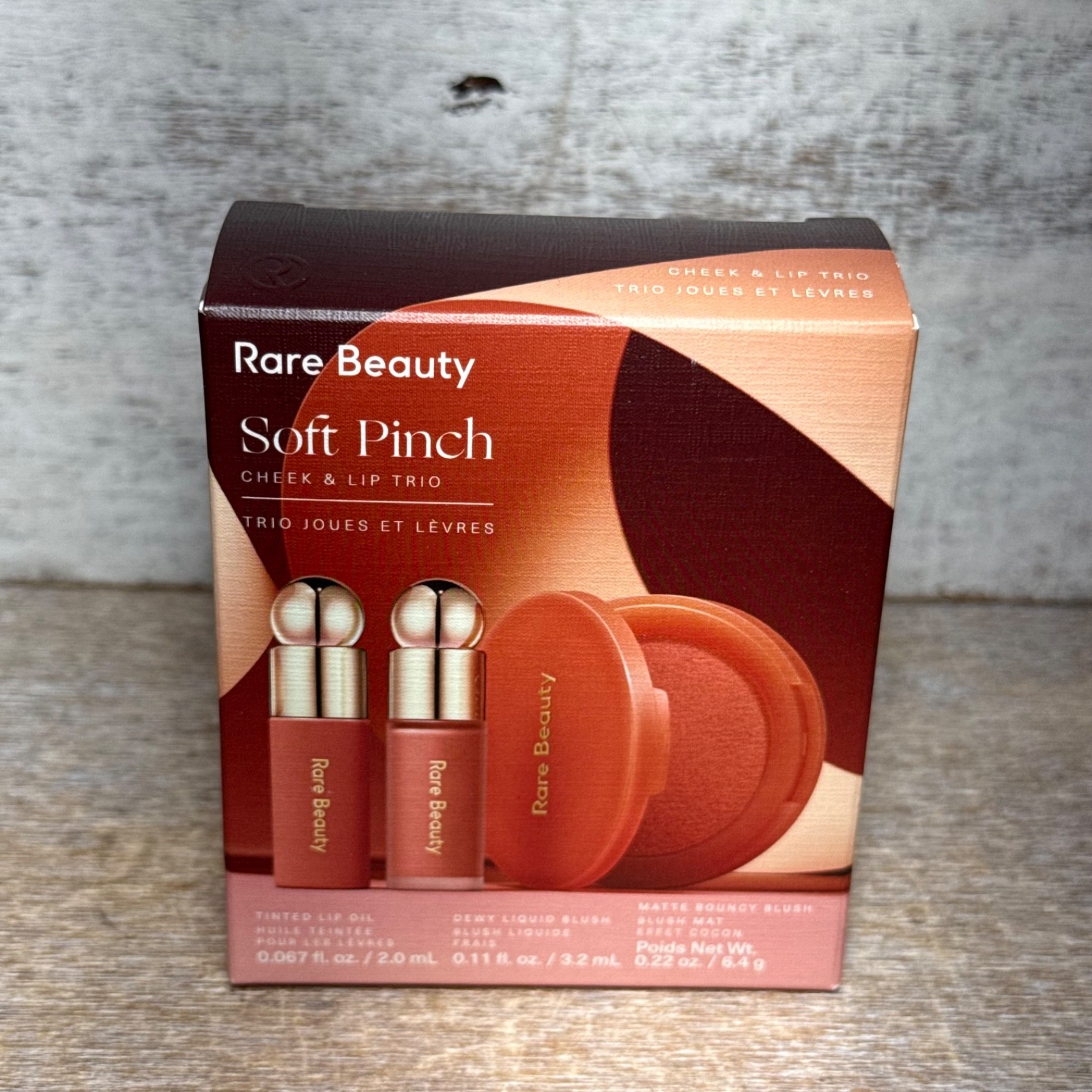Rare Beauty Soft Pinch Cheek & Lip Trio Lip Oil, Dewy Liquid Blush, Matte Blush