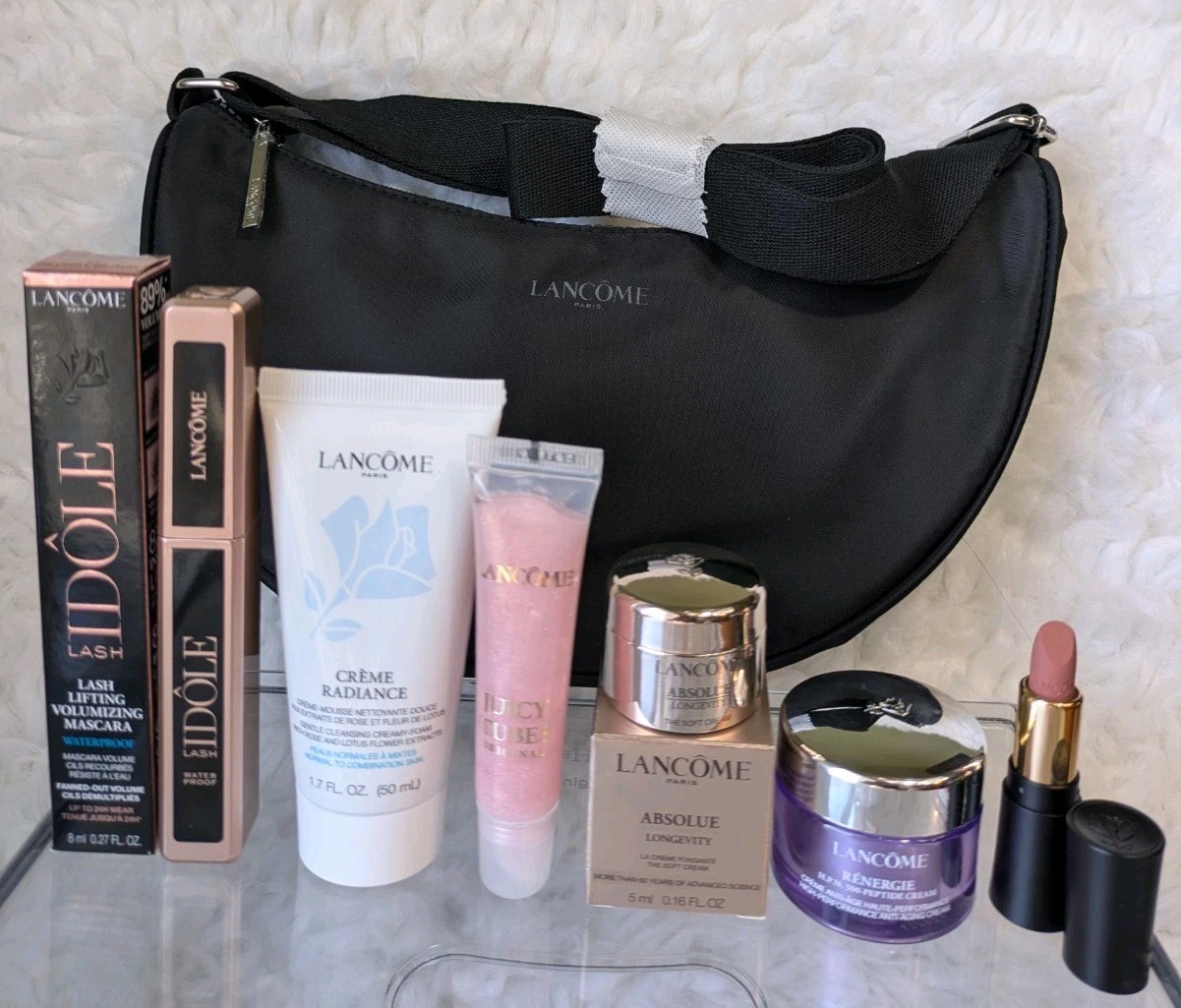 Lancome 7pcs Bundle Absolute longevity, Renergie, Creme Radiance, Idole Lash NEW