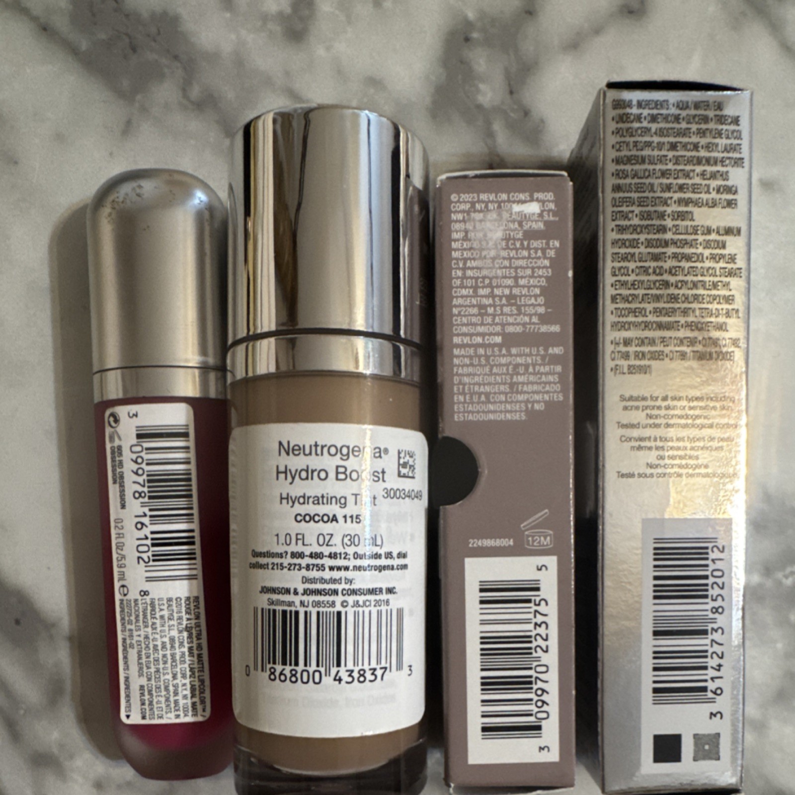 Revlon, Neutrogena & Lancôme Makeup Lot Hydrating Lipcolor, Tint, Blush