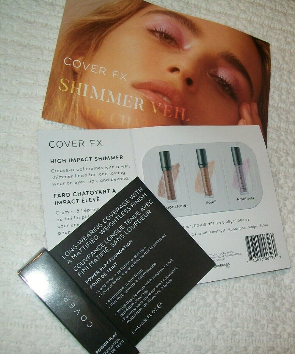 Cover FX Power Play N40 Moonstone Soleil Amethyst Shimmer Veil Travel Sample Sz
