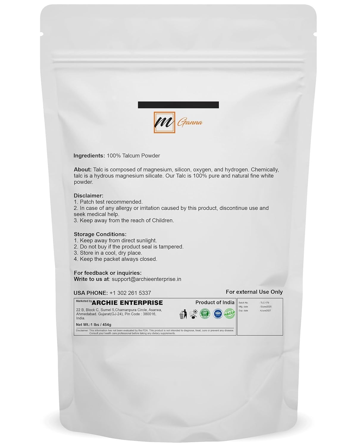 Natural Talc Powder Cosmetic Grade Face Makeup Skincare Formulations Talcum